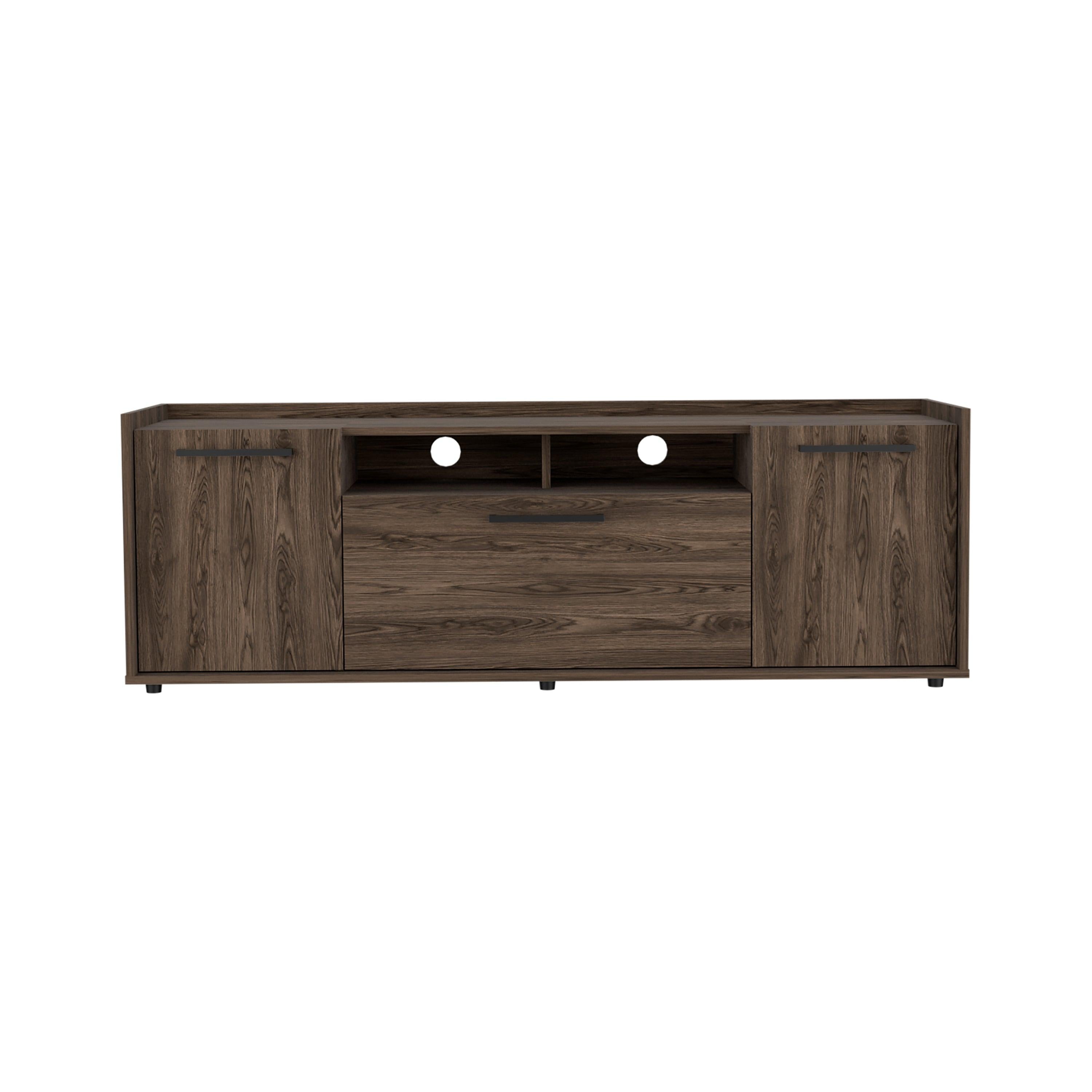 Brock Rectangle 2-Door TV Stand Dark Walnut