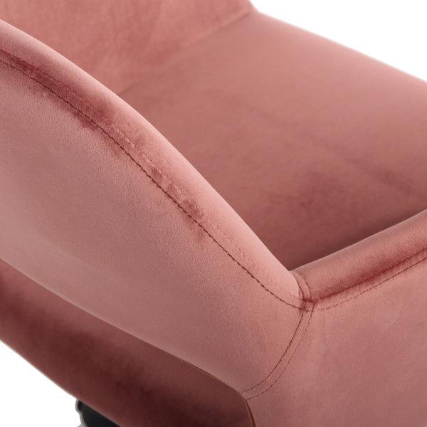 Velvet Upholstered Adjustable Swivel Office Chair, ROSE