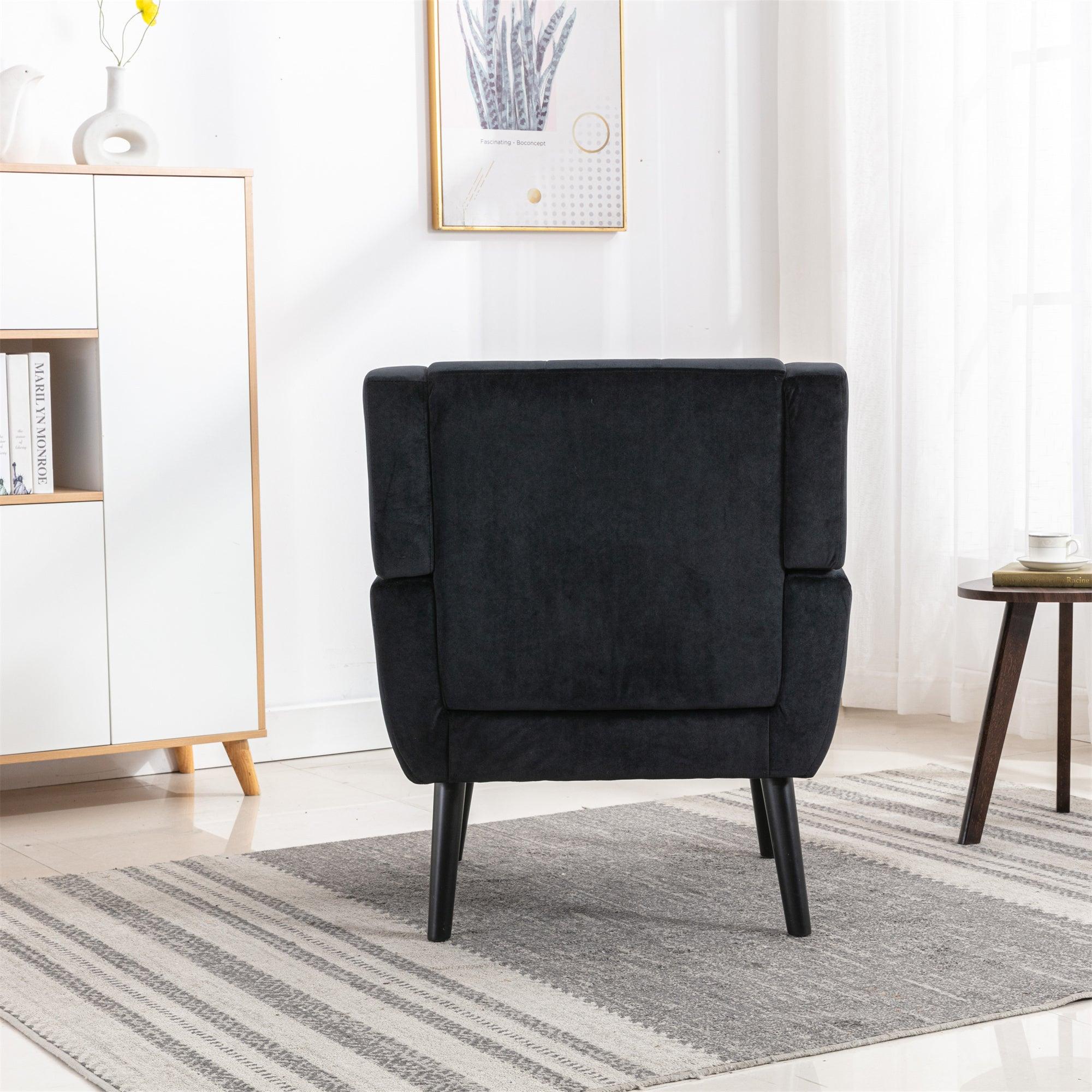 Modern Soft Velvet Material Ergonomics Accent Chair Living Room Chair Bedroom Chair Home Chair With Black Legs For Indoor Home