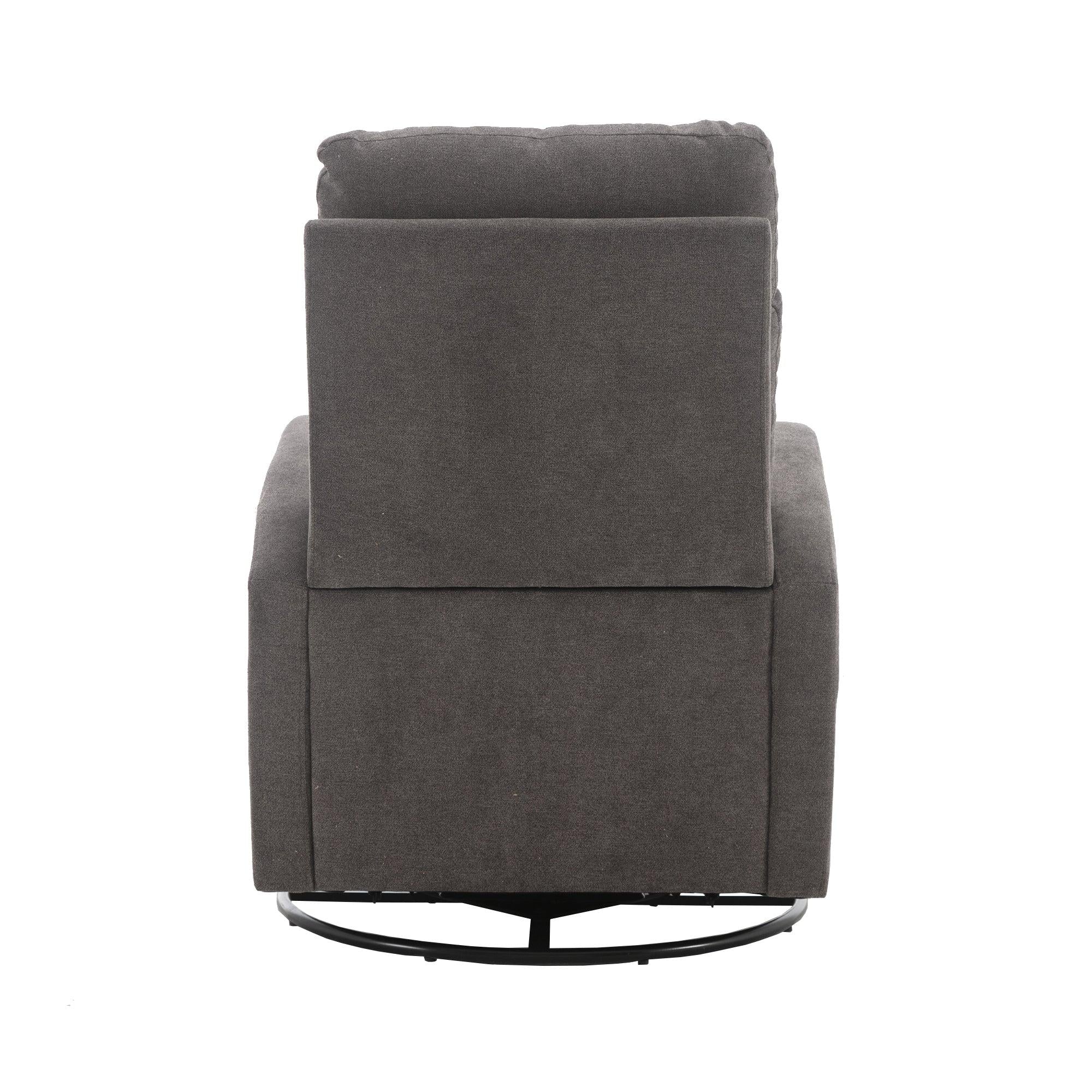 Upholstered Swivel Glider.Rocking Chair for Nursery in Dark Grey.Modern Style One Left Bag