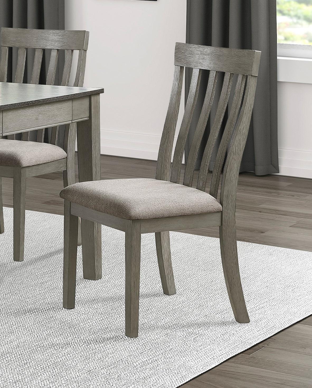 Country Casual Styling 5pc Dining Set Dining Table with Drawers and 4x Side Chairs Light Gray Finish Wooden Contemporary Furniture