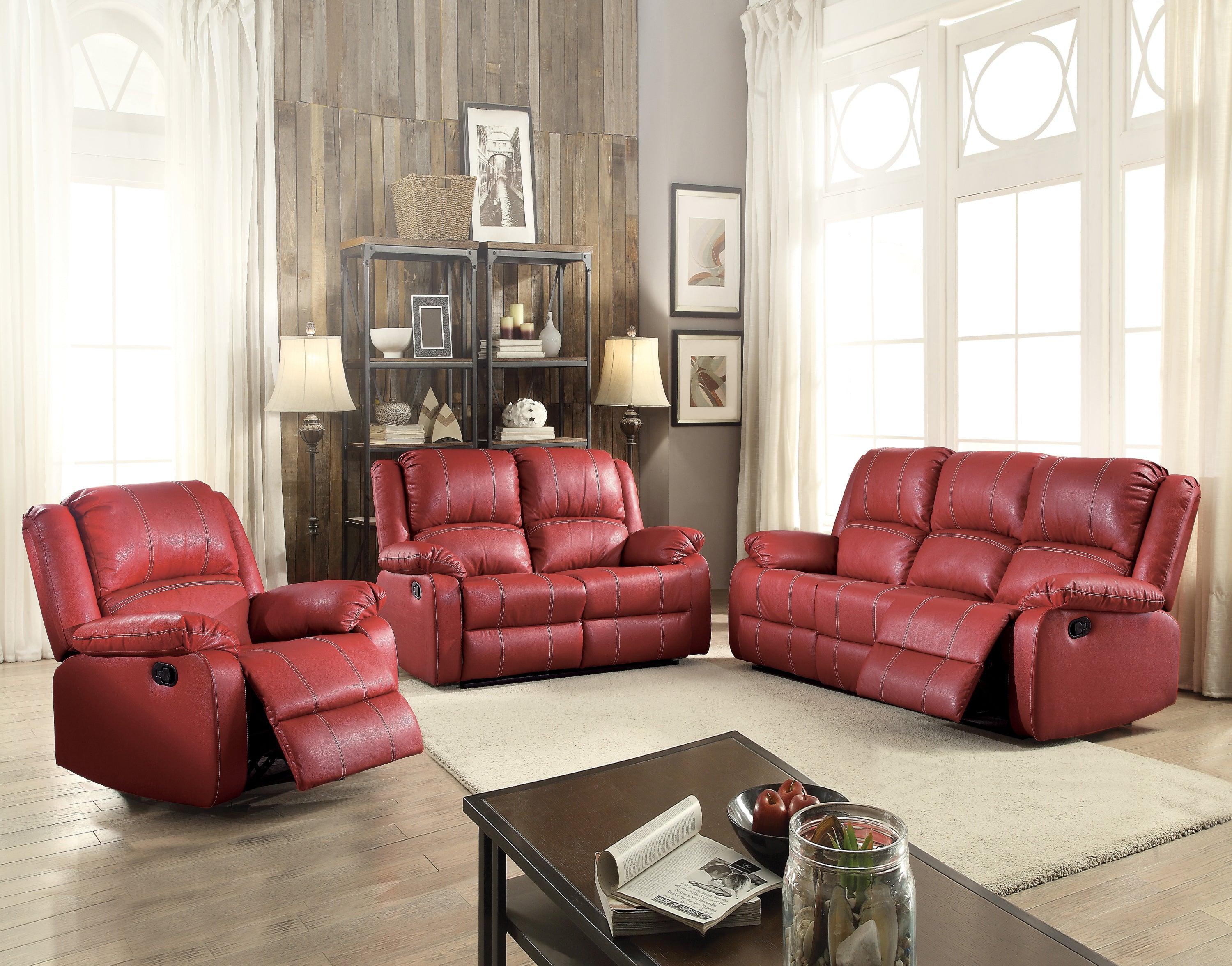 ACME Zuriel Sofa (Motion) in Red PU 52150