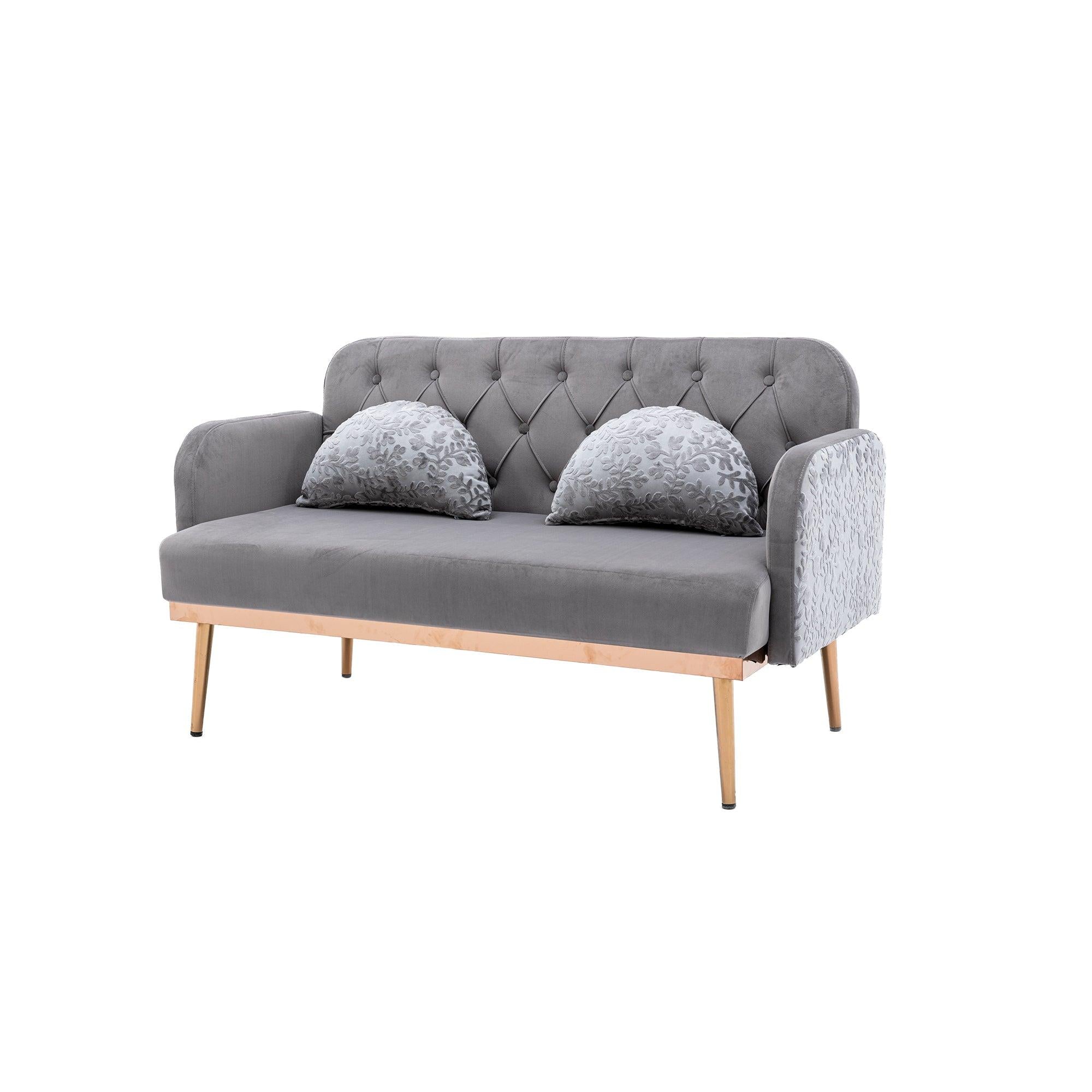 Velvet  Sofa , Accent sofa .loveseat sofa with metal feet