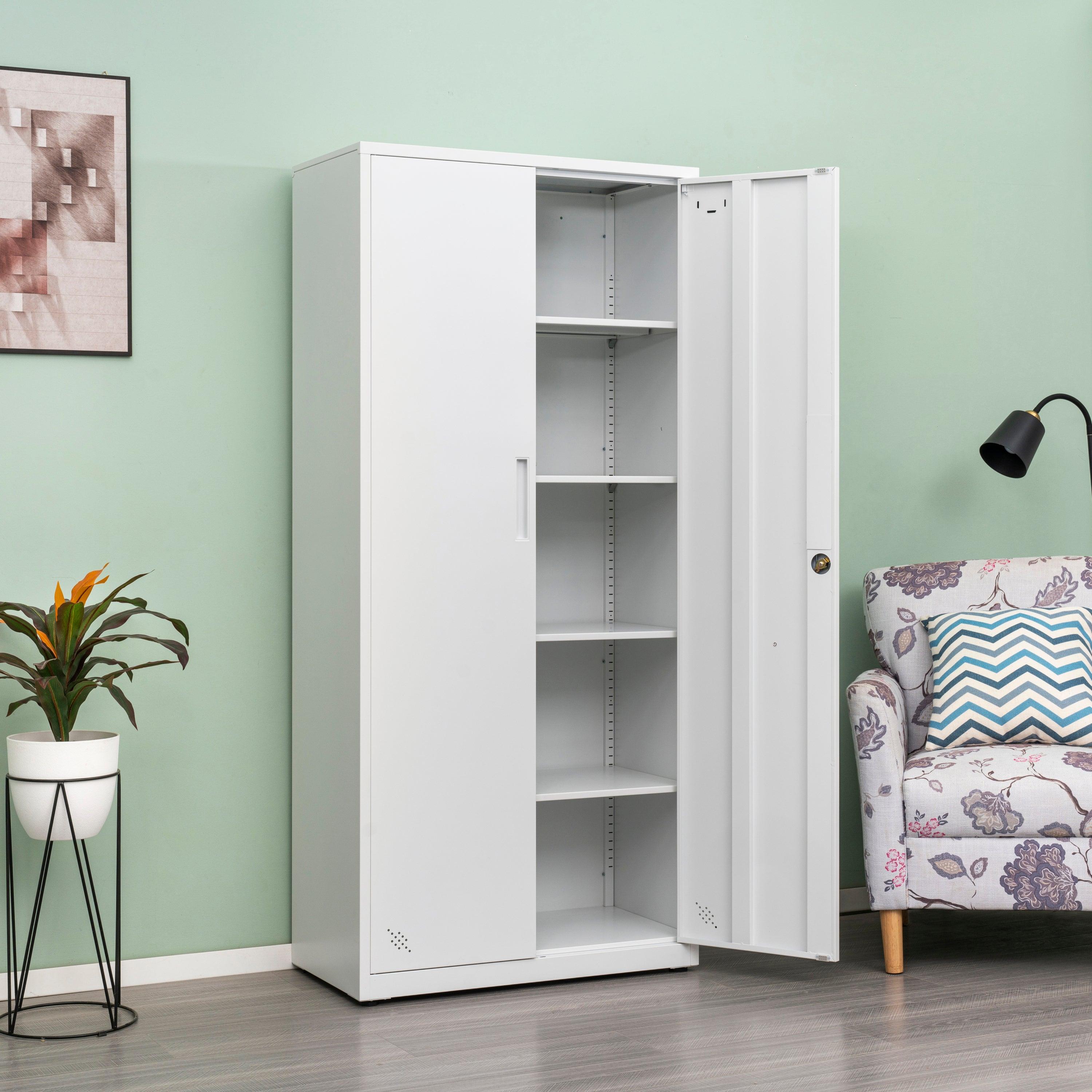 HighStorage Cabinet with 2 Doors and 4 Partitions to Separate 5Storage Spaces, Home/ Office Design