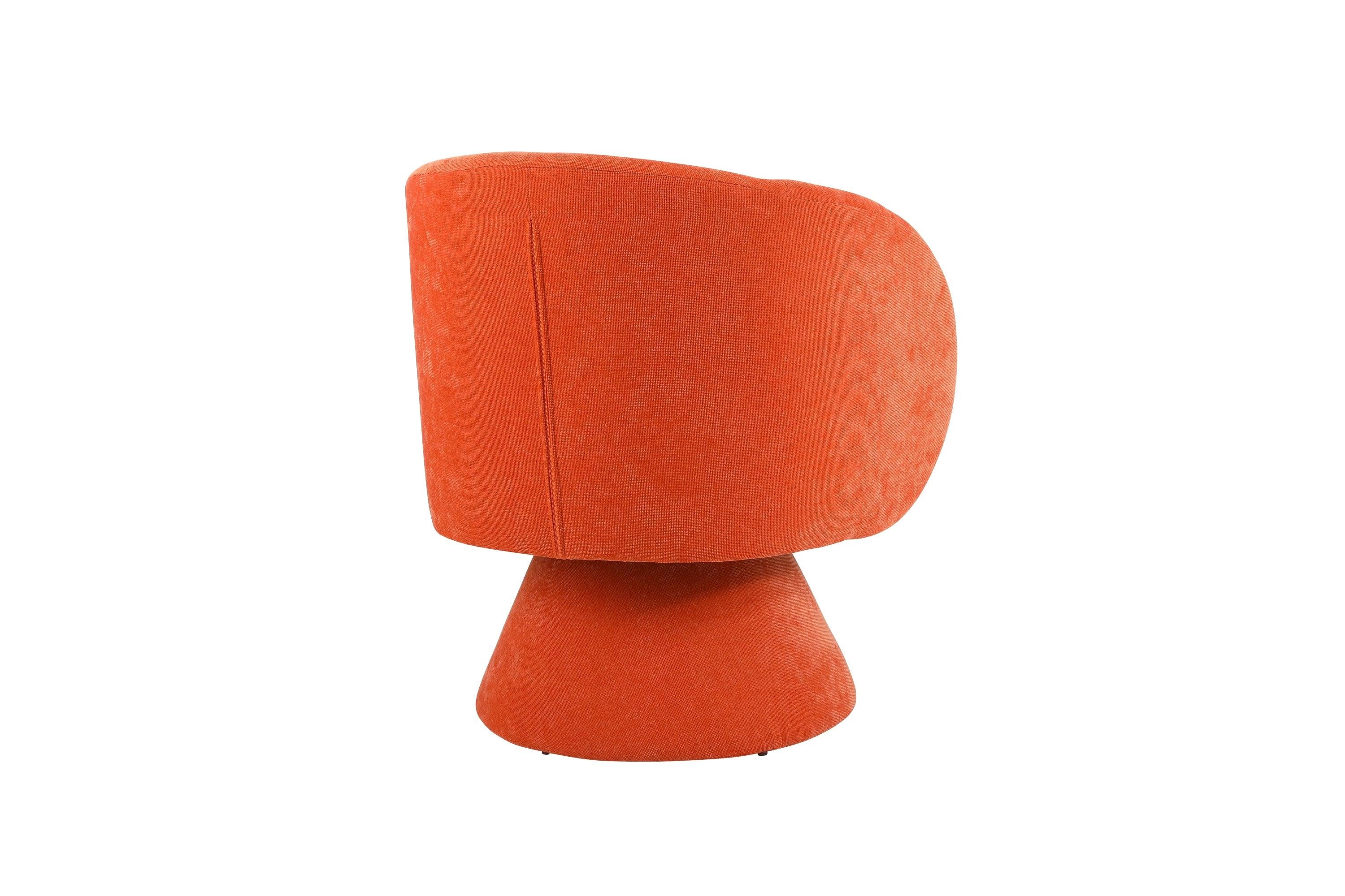 Swivel Accent Chair Armchair, Round Barrel Chair in Fabric for Living Room Bedroom(Orange)