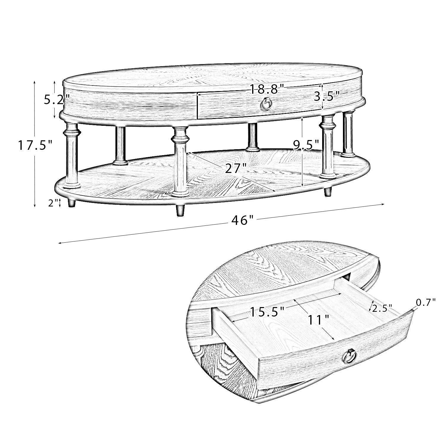 Pandion Coffee Table withStorage-WALNUT