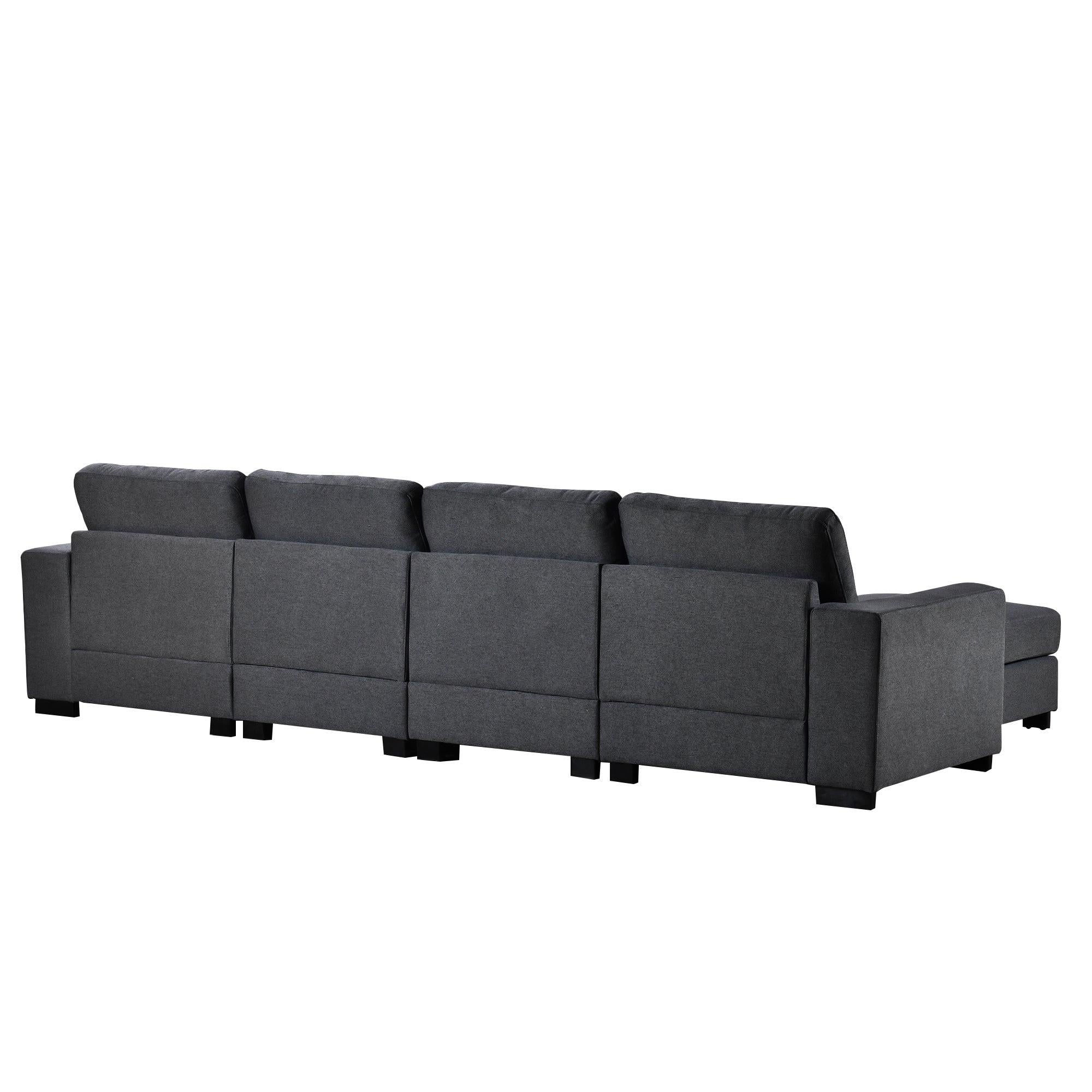 3 Pieces U shaped Sofa with Removable Ottomans