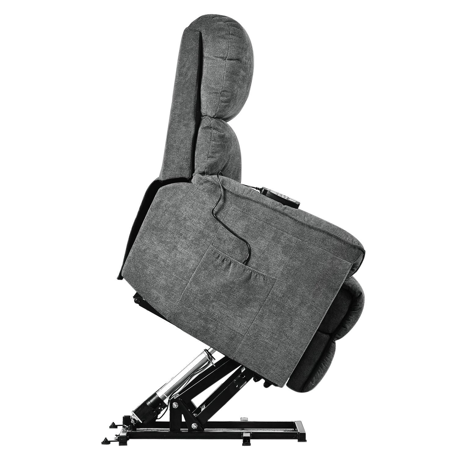 Power Lift Chair with Massage and Heating Function Soft Fabric Upholstery Recliner for Living Room