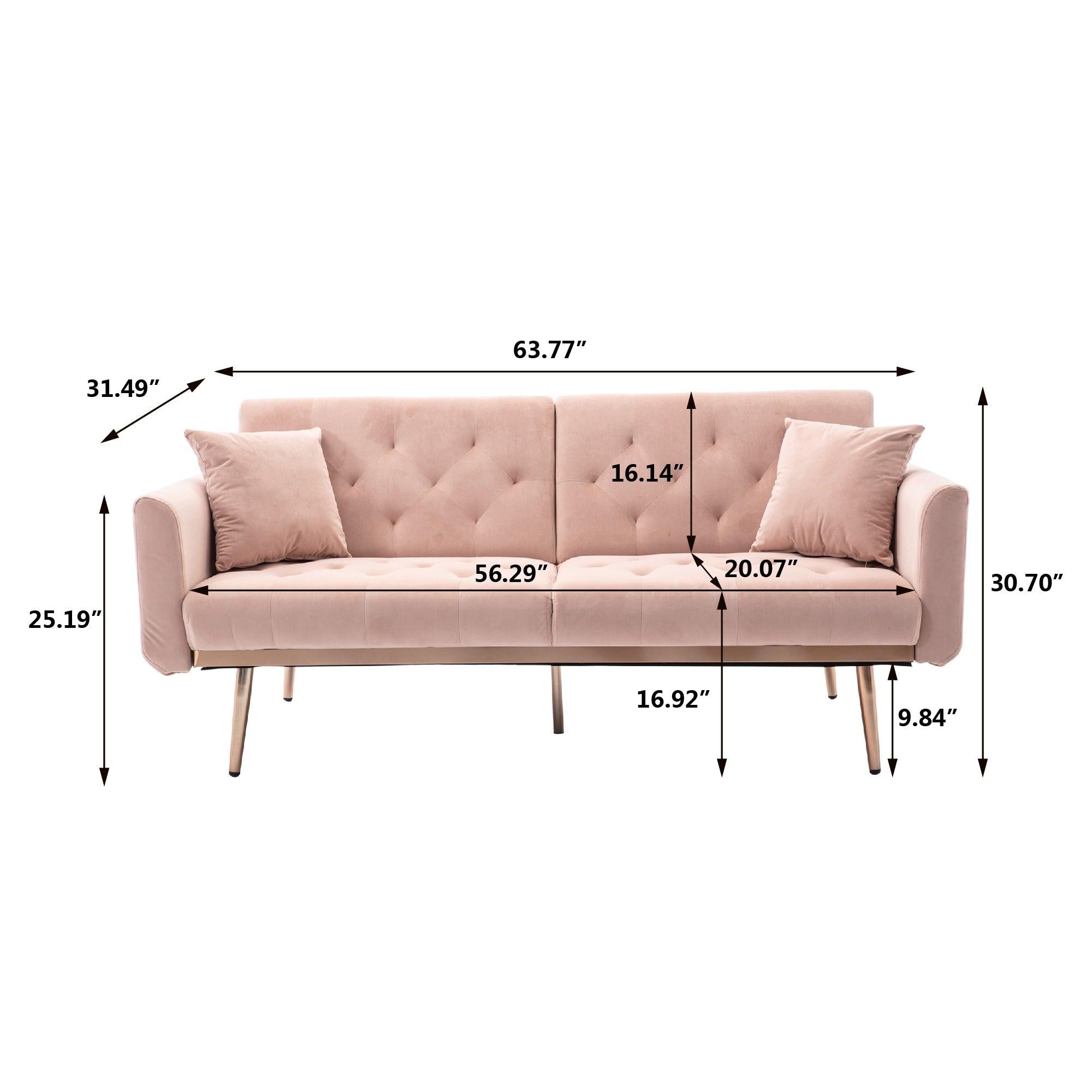 Velvet  Sofa , Accent sofa .loveseat sofa with rose ld metal feet  and