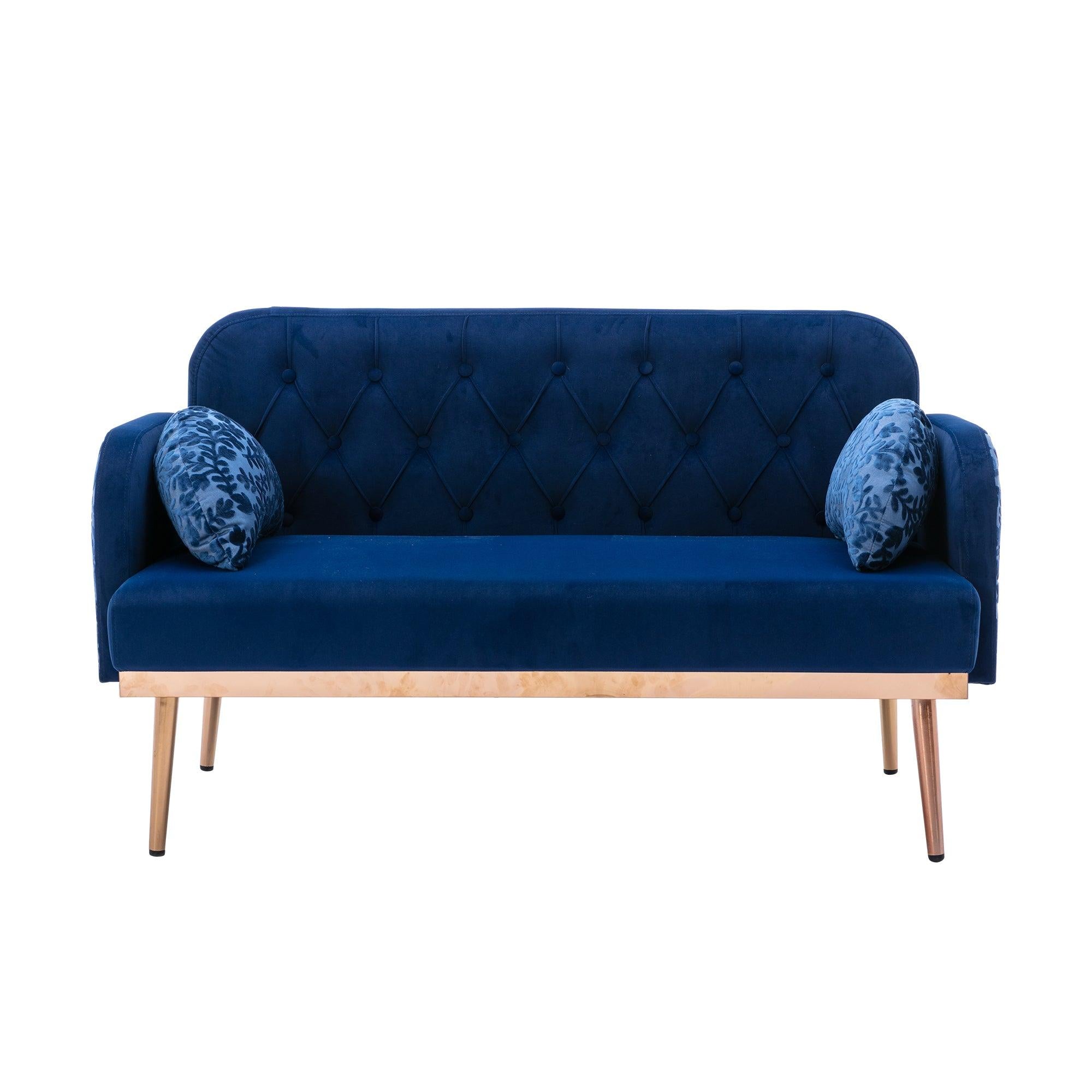 Velvet  Sofa , Accent sofa .loveseat sofa with metal feet