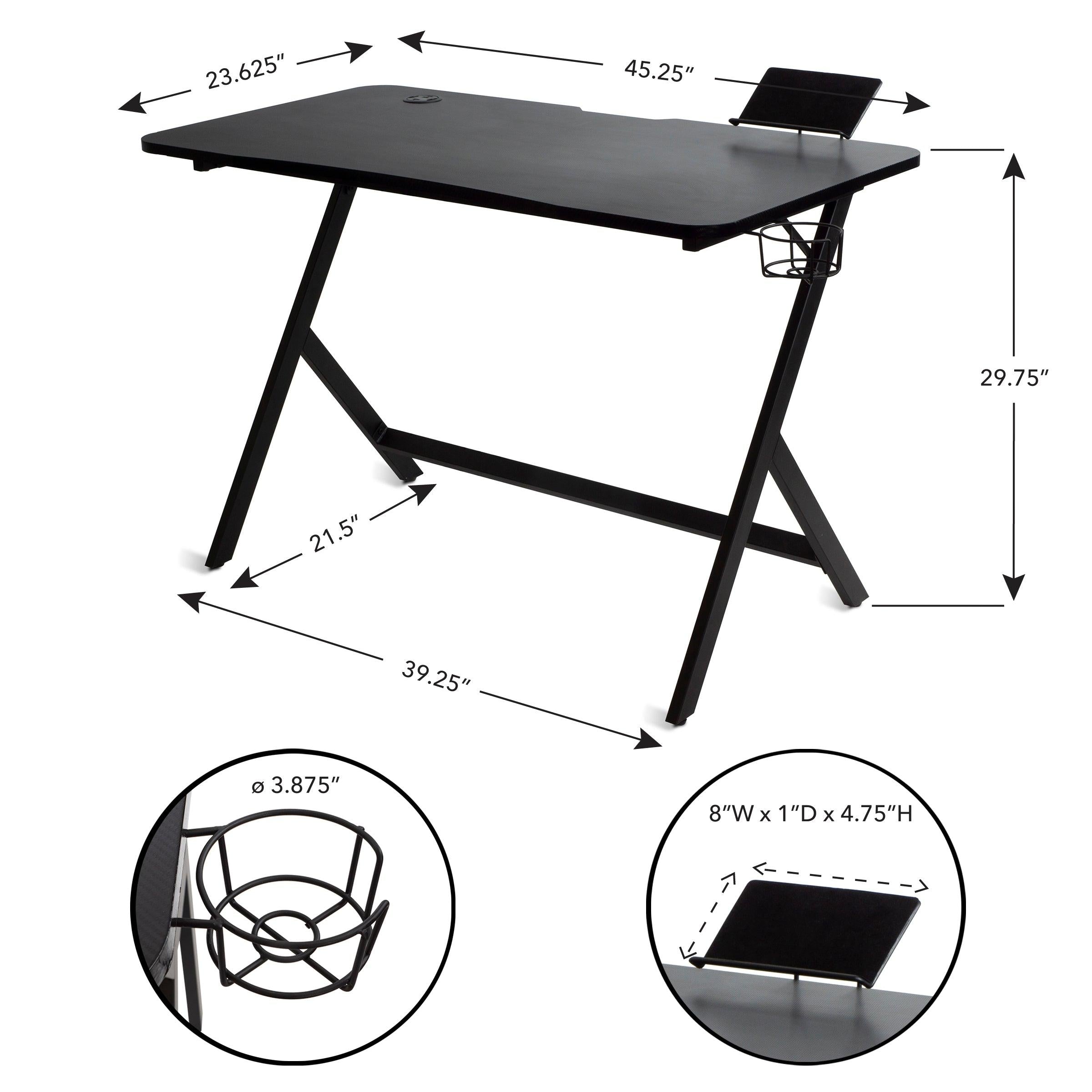 Desk- Atlantic Gaming Fire Storm, Black