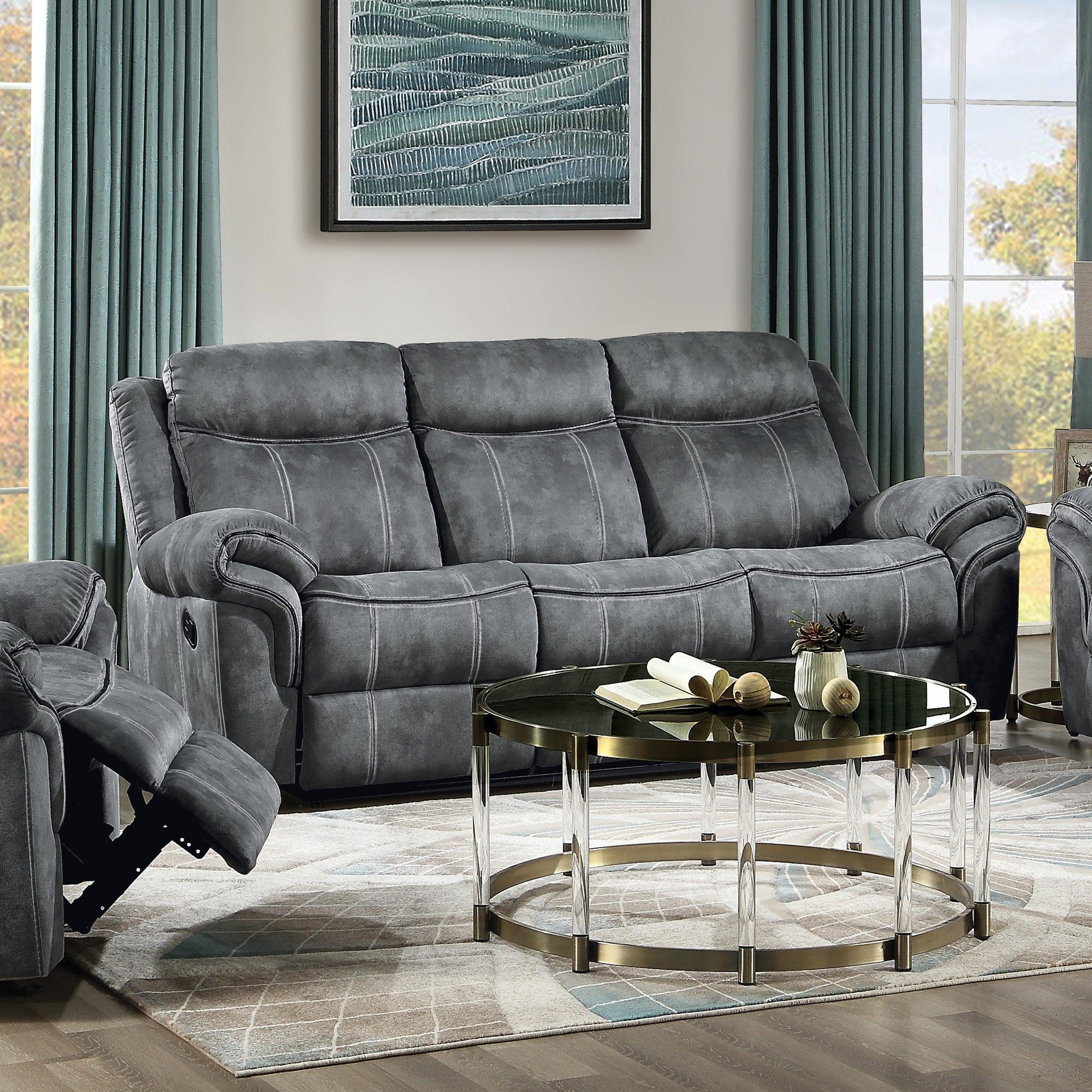 ACME Zubaida Sofa (Glider & Motion), 2-Tone Gray Velvet 55025 image