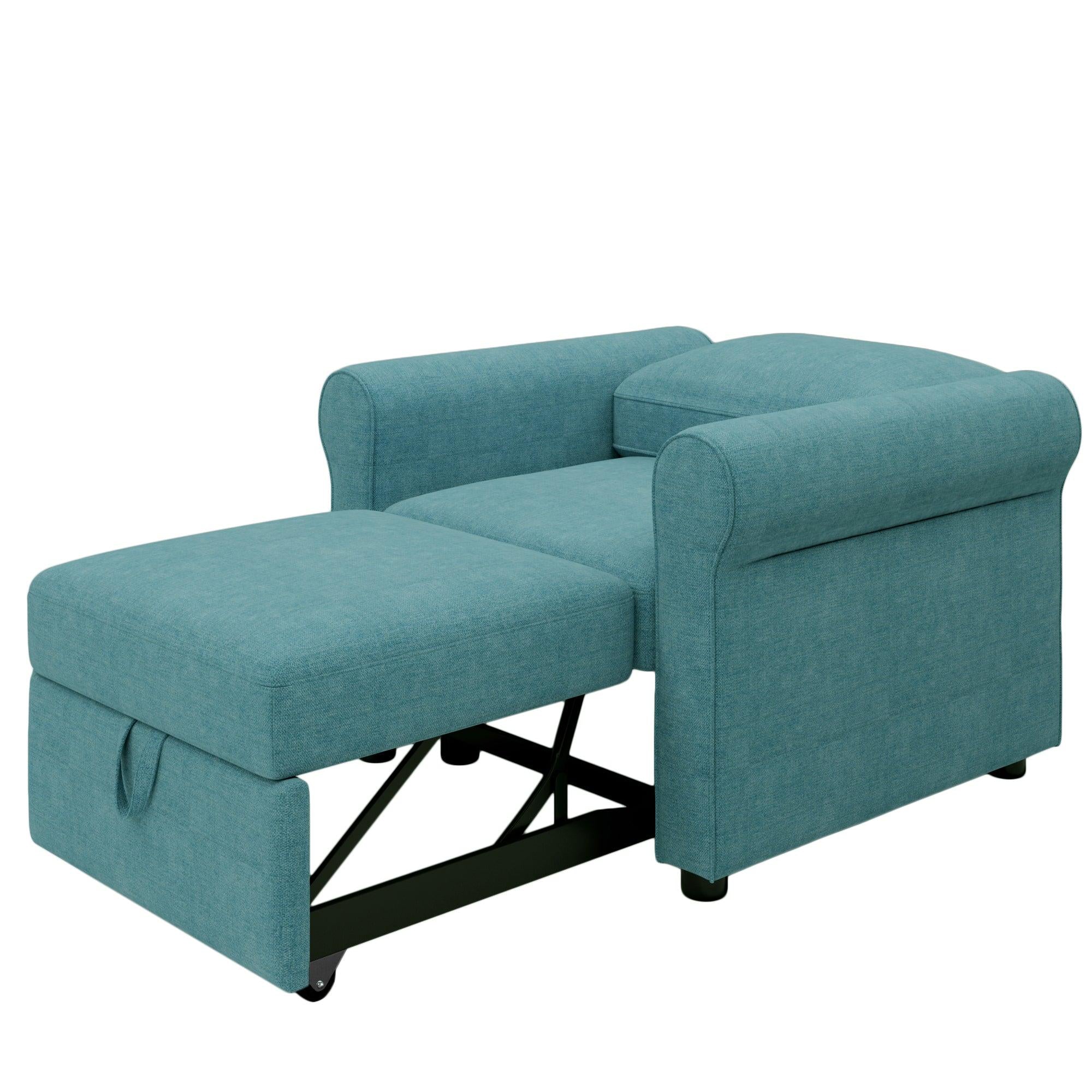 3-in-1 Sofa Bed Chair, Convertible Sleeper Chair Bed,Adjust Backrest Into a Sofa,Lounger Chair,Single Bed,Modern Chair Bed Sleeper for Adults,Teal