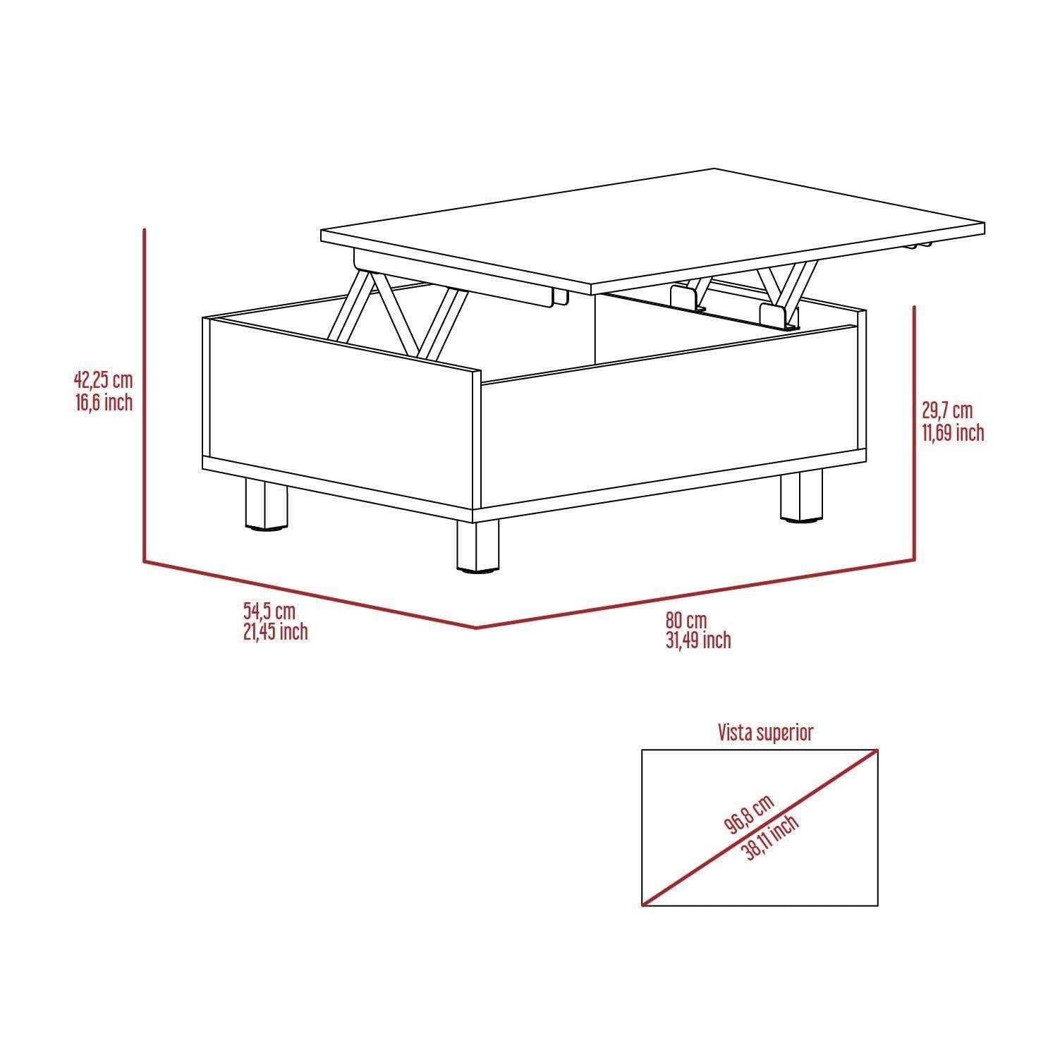 Tilton Rectangle Lift Top  Coffee Table Black Wengue