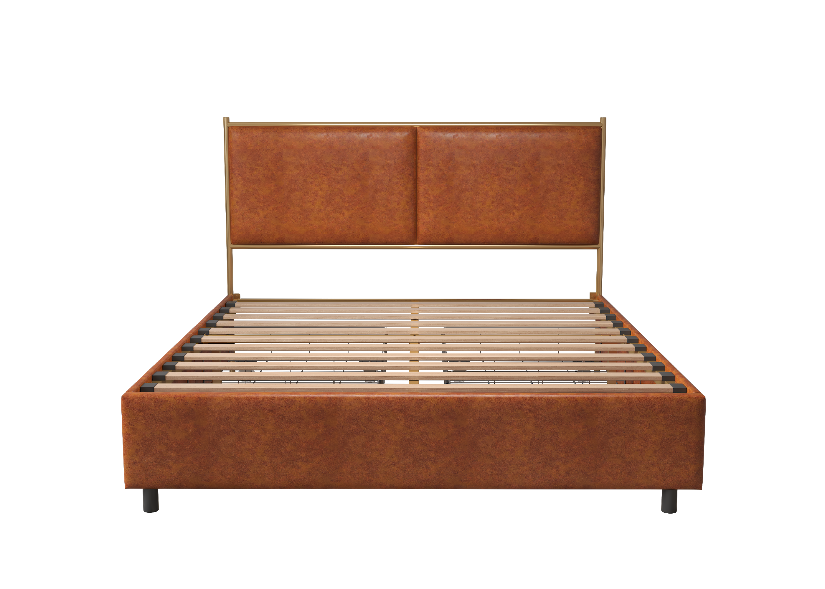 Classic steamed bread shaped backrest, metal frame, solid wood ribs, with fourStorage drawers, sponge soft bag, comfortable and elegant atmosphere,coffee, f-size