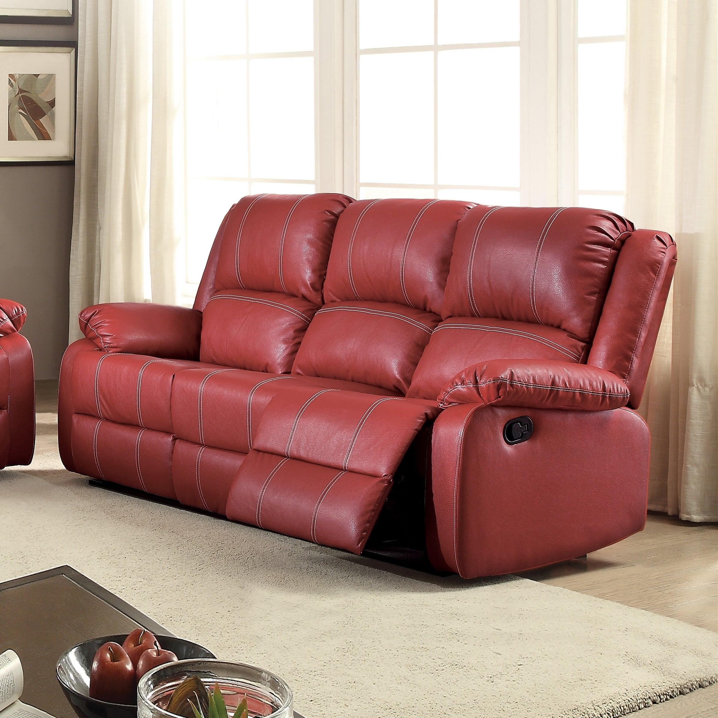 ACME Zuriel Sofa (Motion) in Red PU 52150 image