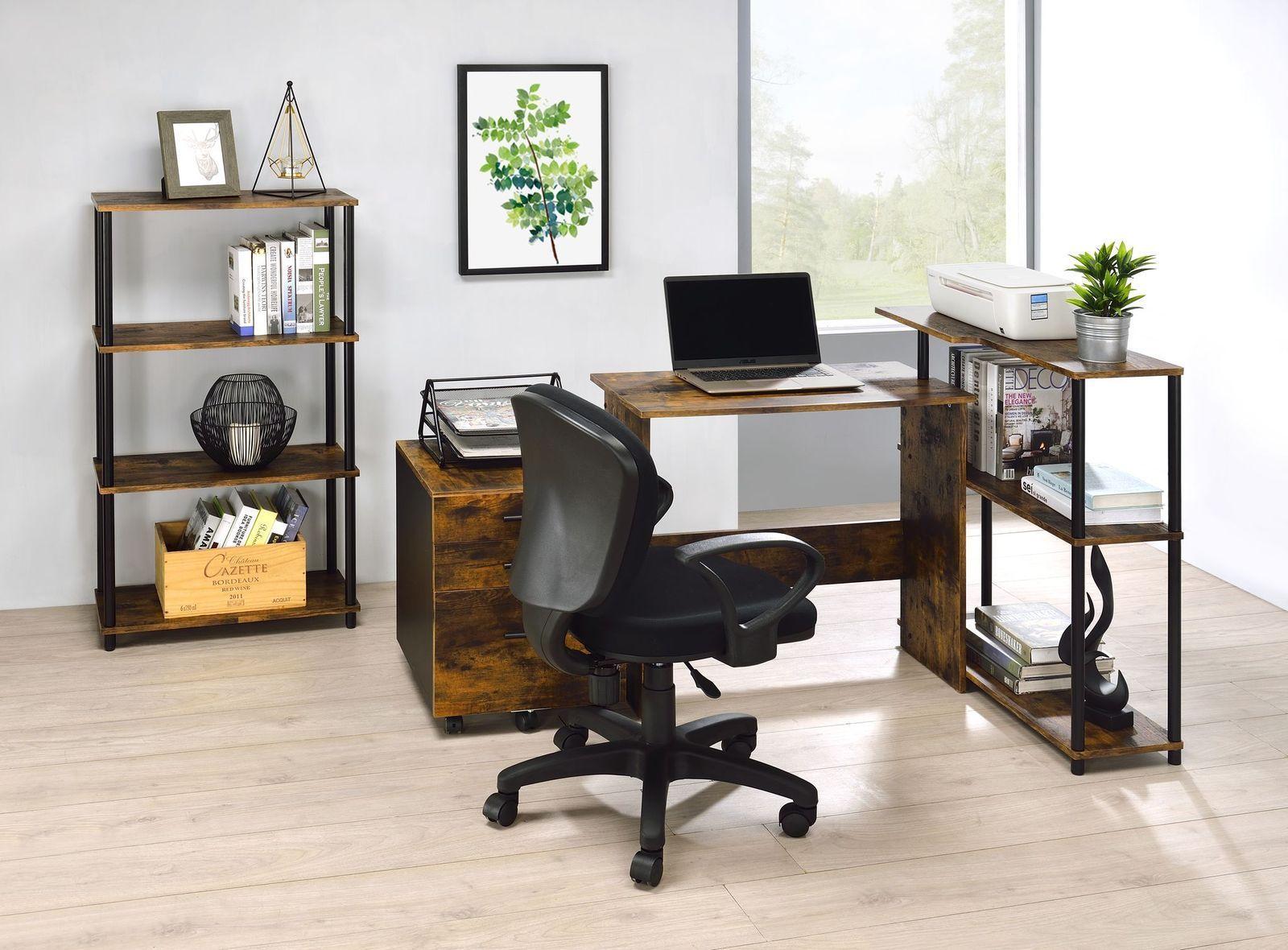 ACME Ievi Writing Desk, Weathered Oak & Black Finish 92750