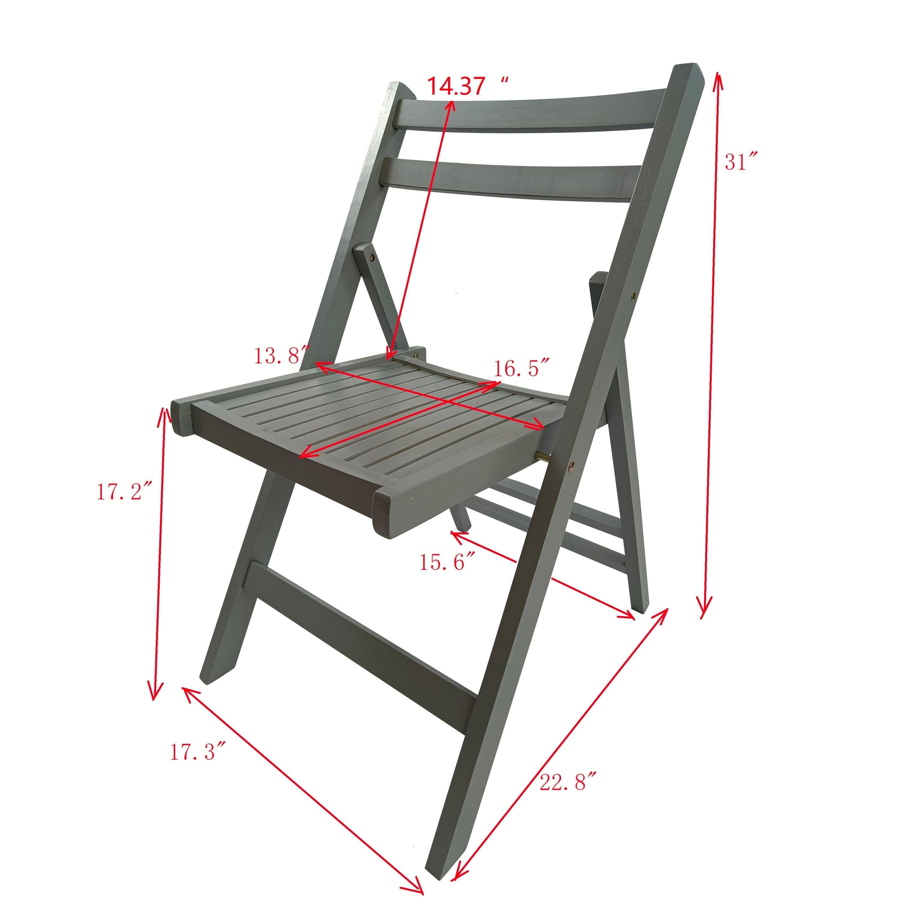 Furniture Slatted Wood Folding Special Event Chair - Gray, Set of 4 ，FOLDING CHAIR, FOLDABLE STYLE