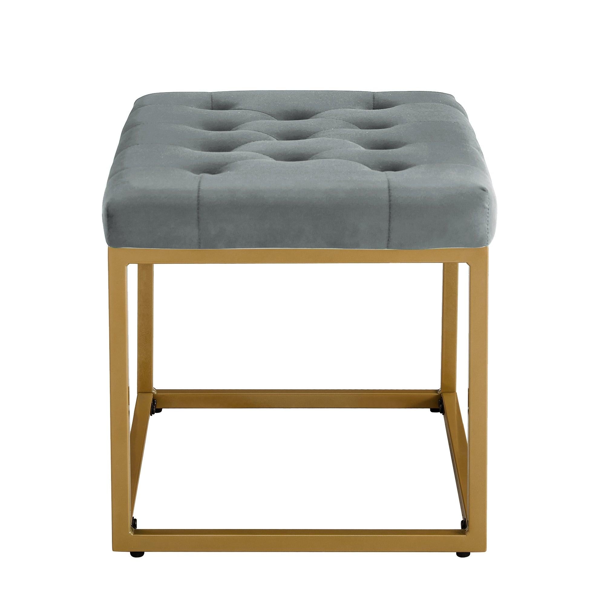 VelvetShoe Changing Dark Grey  Footstool, Square Vanity Chair, Sofa Stool,Makup Stool .Vanity Seat ,Rest Stool. Piano Bench.Suitable for Clothes Shop,Living Room, Porch, Fitting Room Bedroom