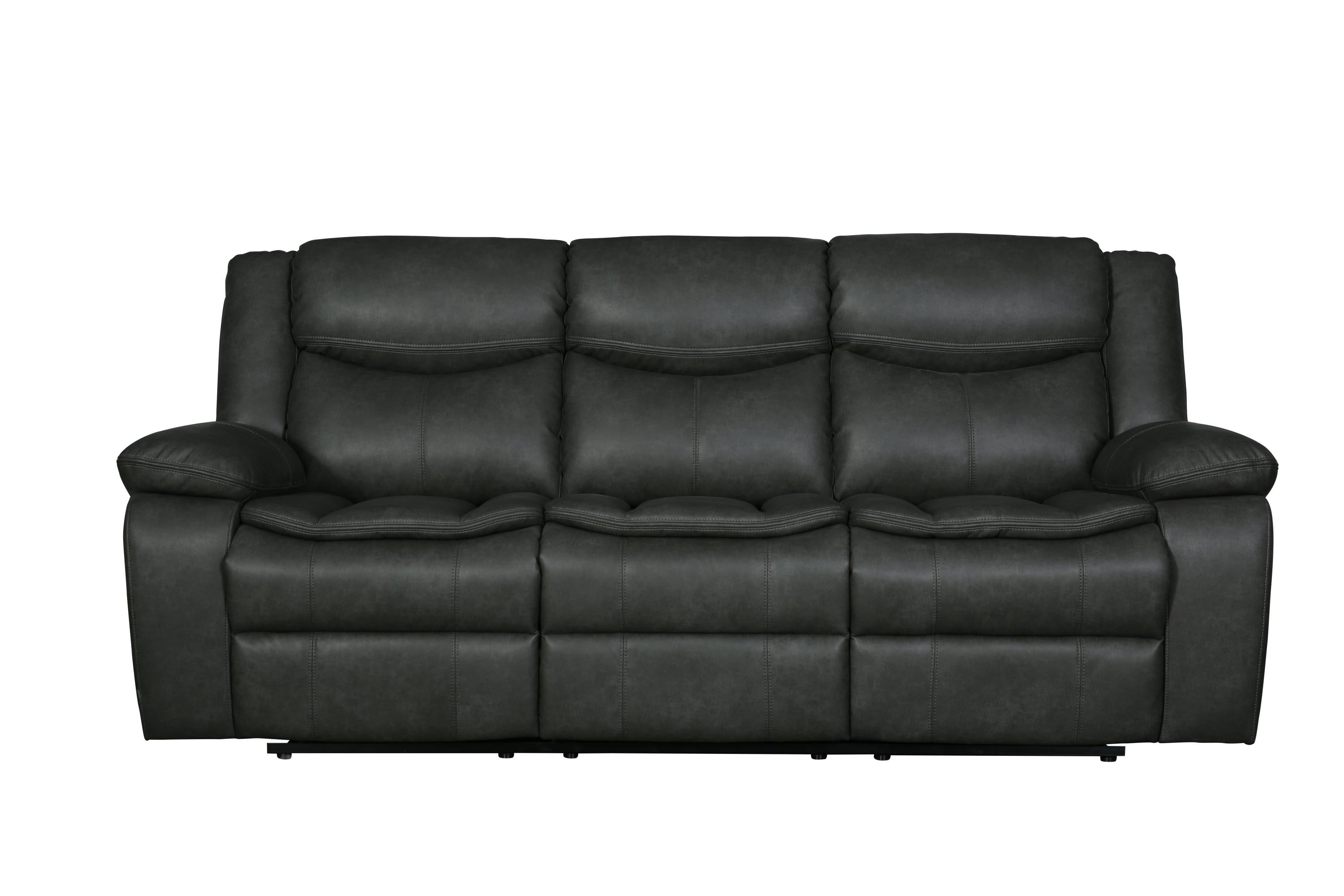 Global United Transitional Leather-Air Reclining Sofa image