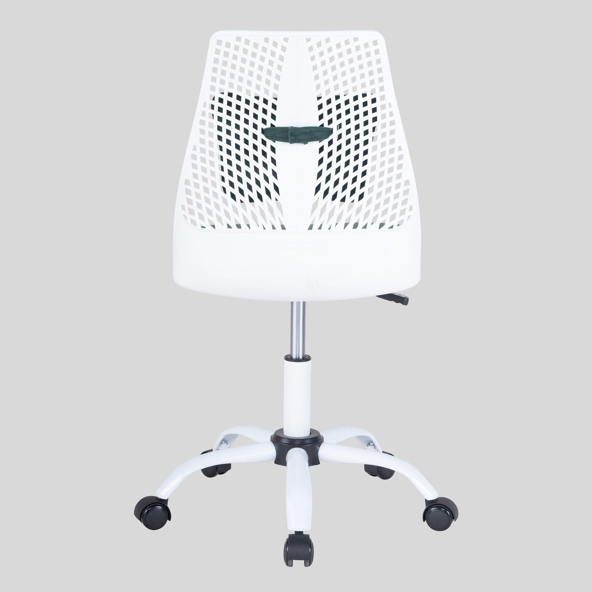 Office Task Desk Chair Swivel Home Comfort Chairs,Adjustable Height with ample lumbar support,White+Green