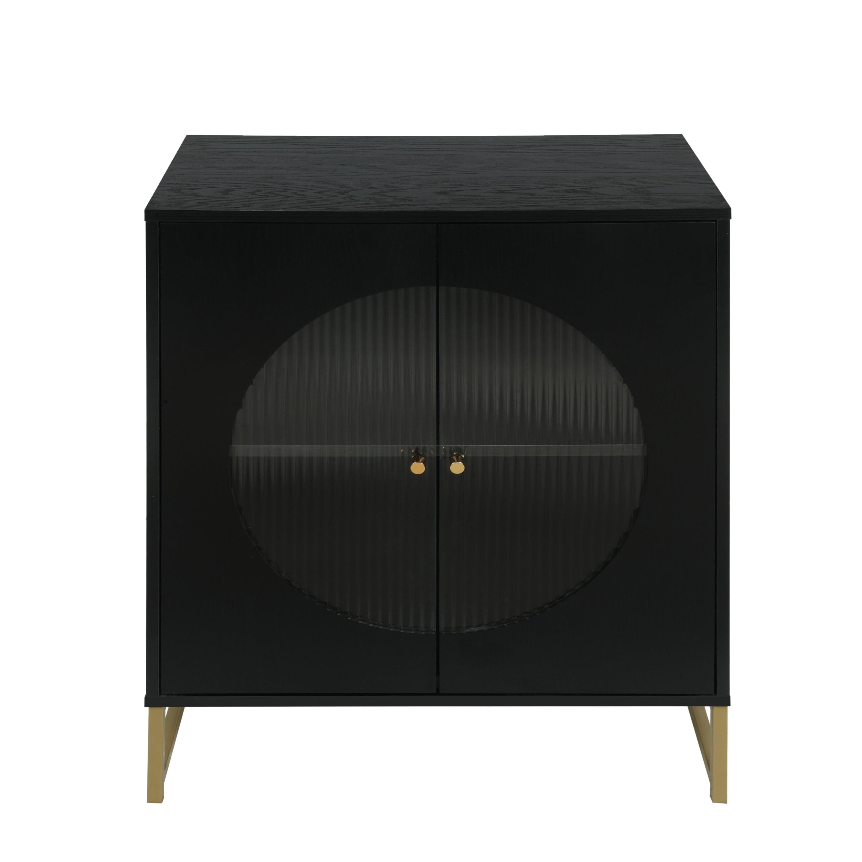 BlackStorage Cabinet with Glass Door, Sideboard Buffet Cabinet for Kitchen,Dining Room