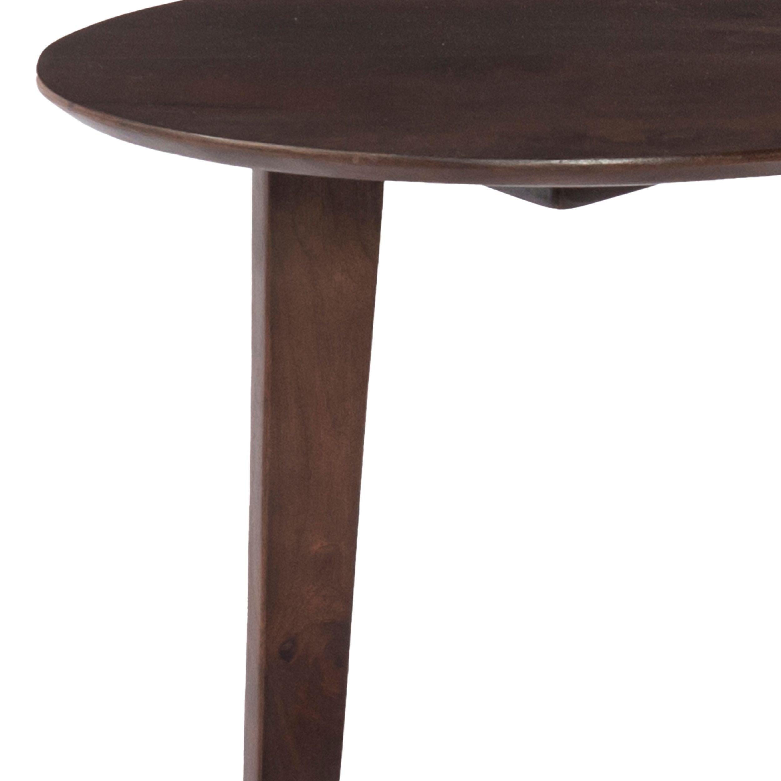 ManWood Round Side Table with  and Cantilever Base, Brown