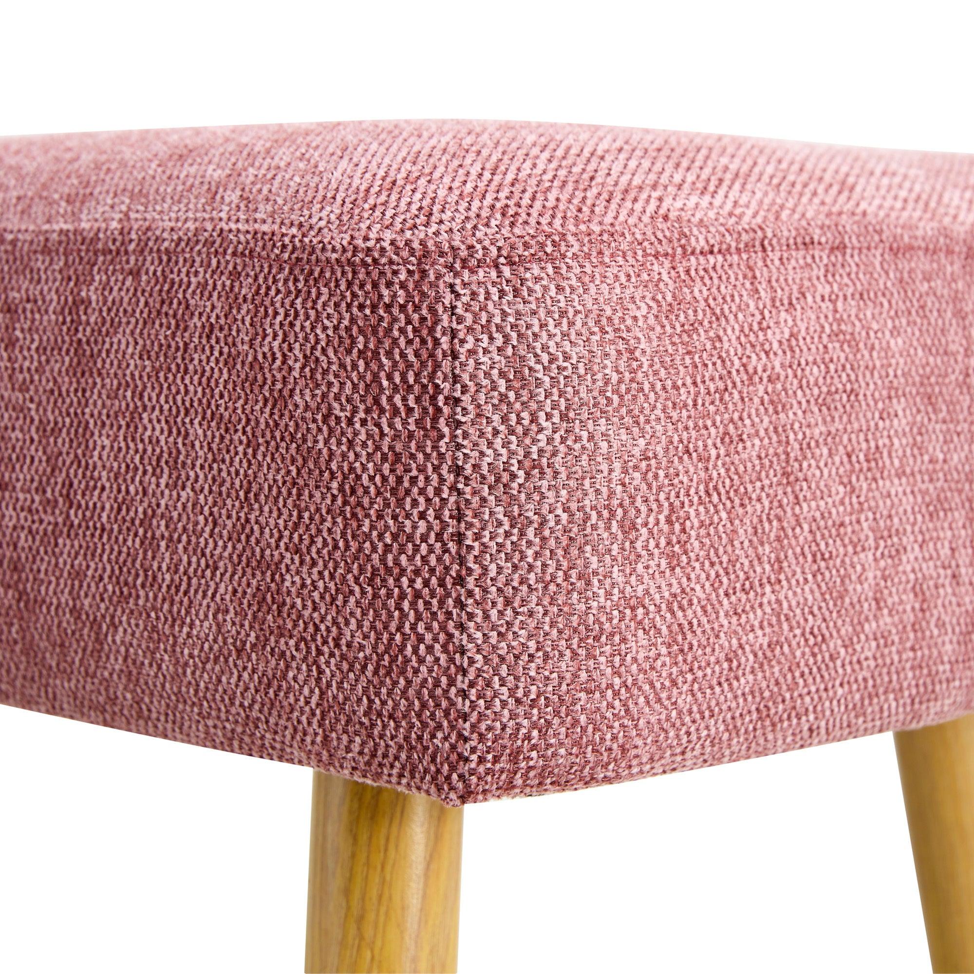 Linen Fabric Upholstered Bench With Gold Metal Legs .Shoe Changing Bench Sofa Bench Dining Chair .for to Bedroom Fitting Room, Store, Dining Room and Living Room.Dark Pink