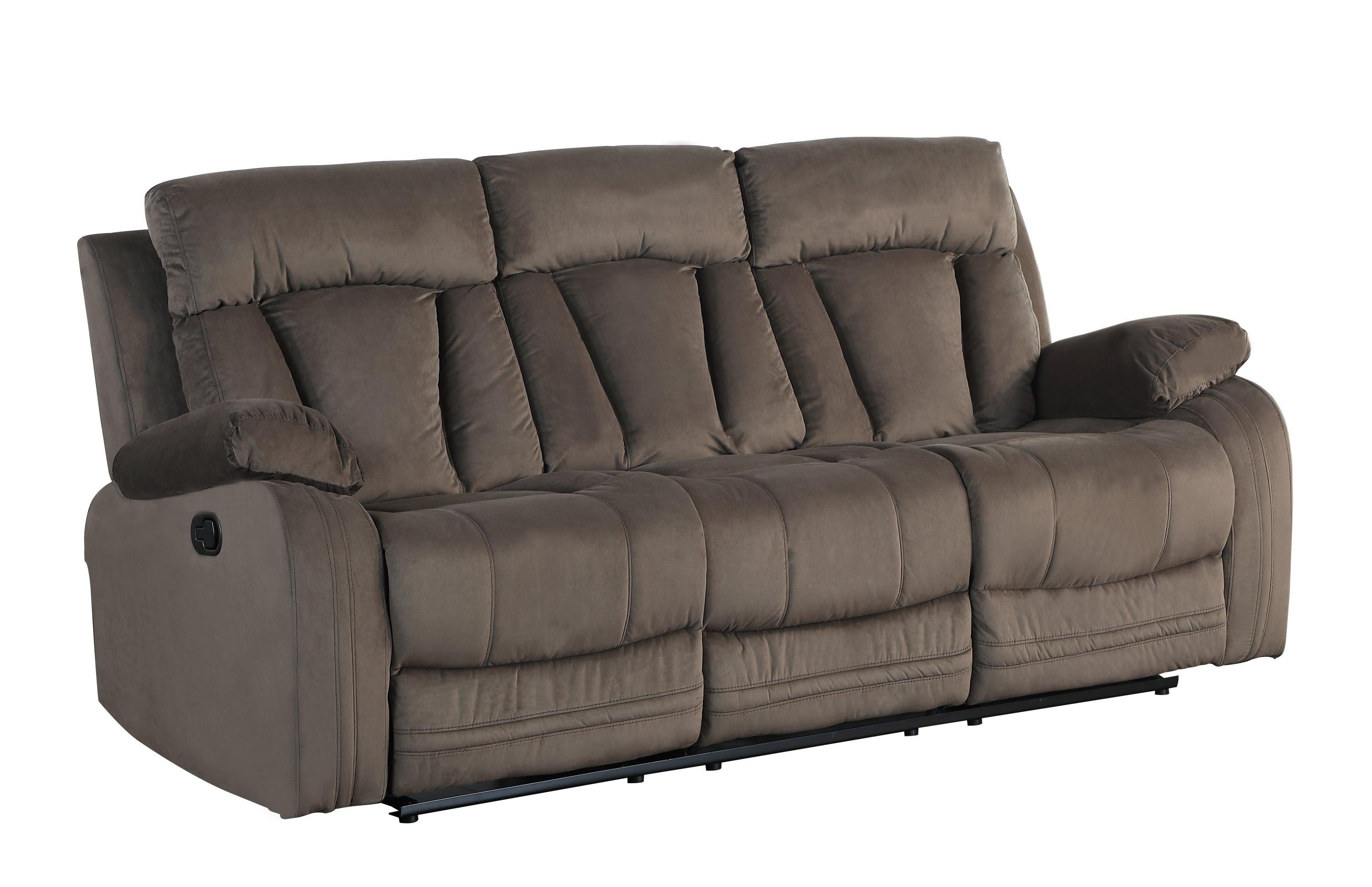 Global United Reclining Transitional Microfiber Fabric Sofa image