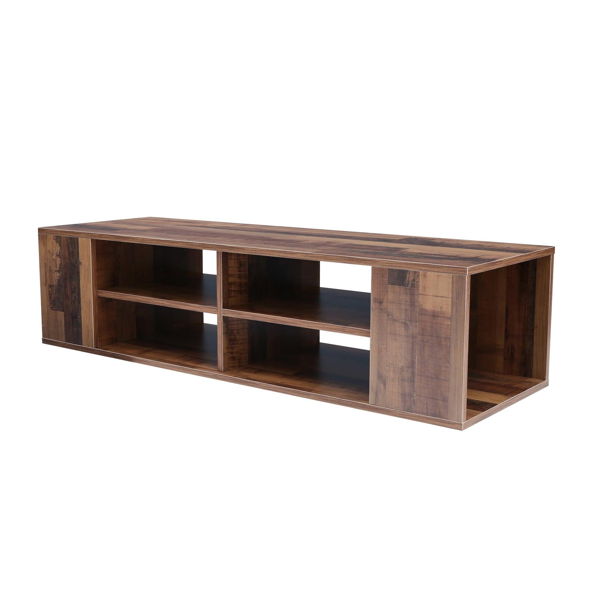 Wall Mounted Media Console,Floating TV Stand Component Shelf with Height Adjustable,Brown