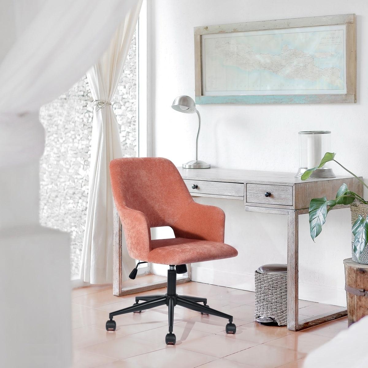 Upholstered Task Chair/ Home Office Chair- coral