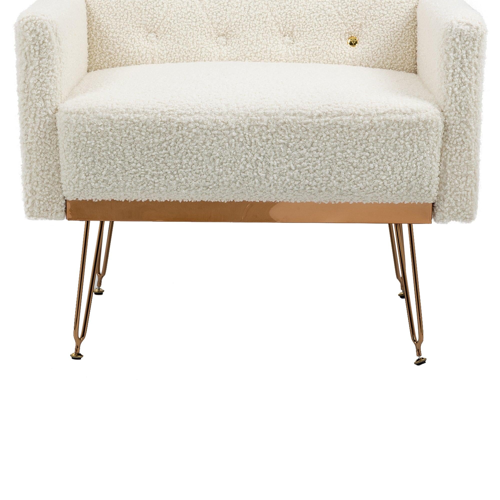 Accent  Chair  ,leisure single sofa  with Rose Golden  feet