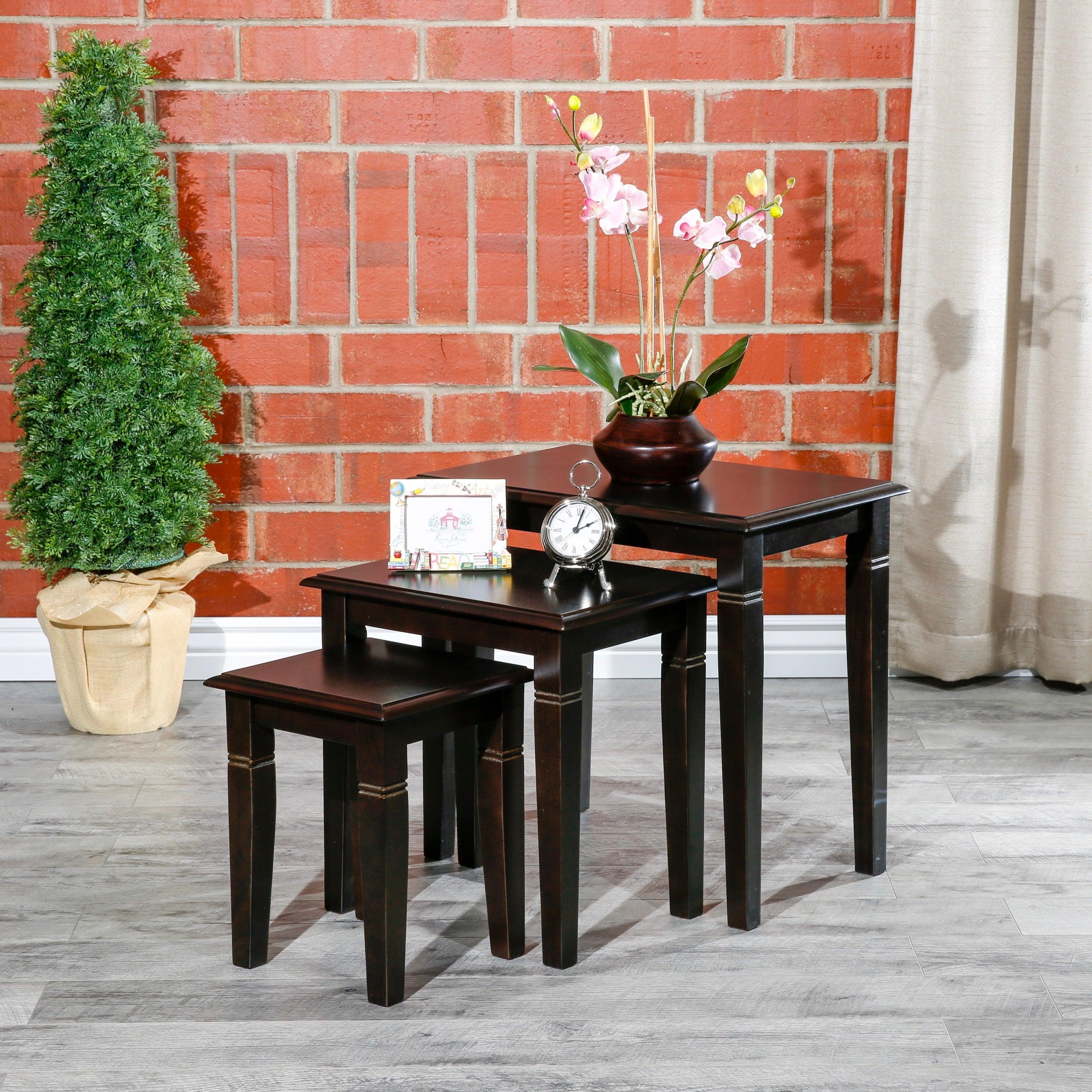 3-Piece Nesting Table Set, Espresso