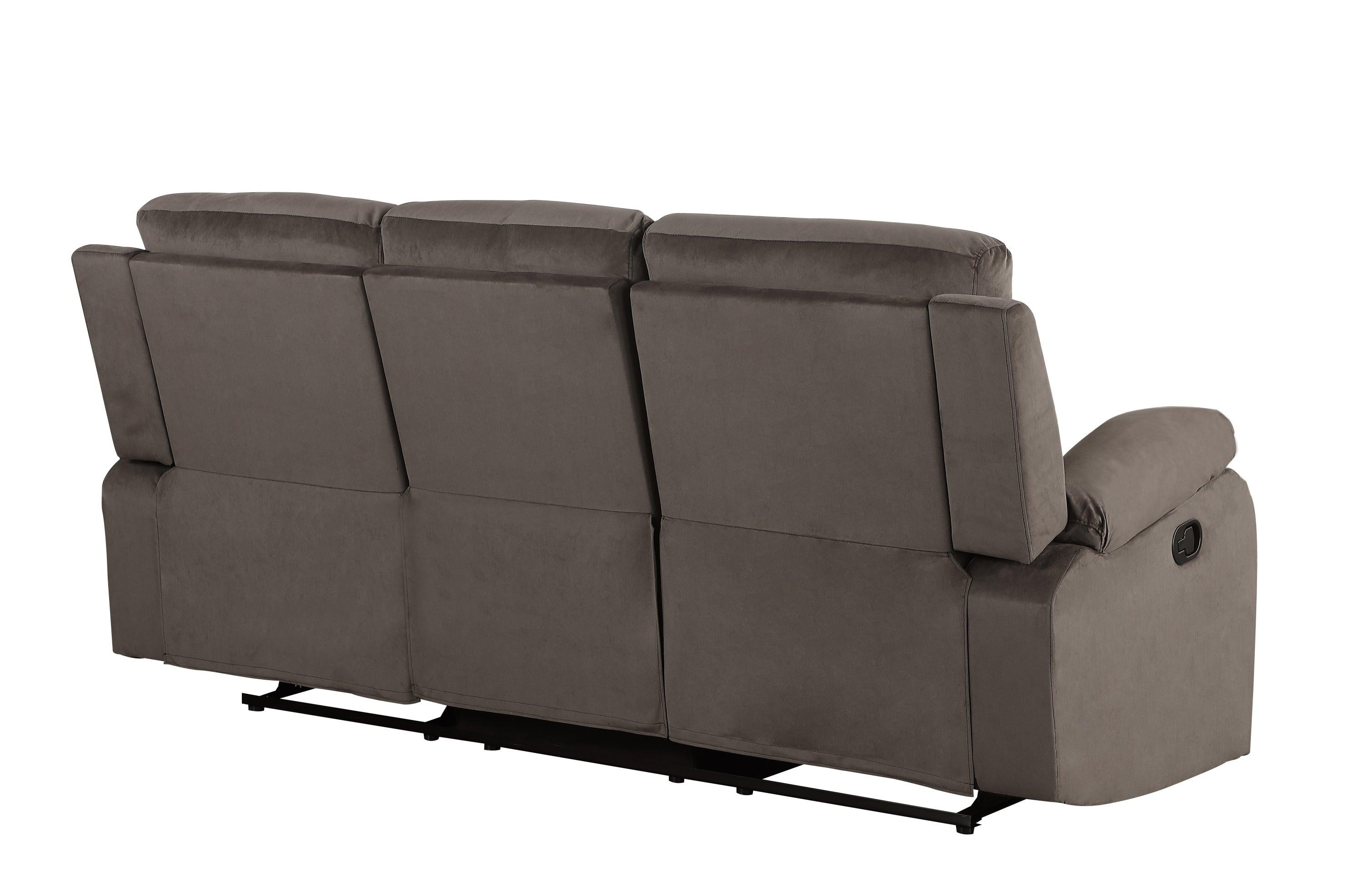 Global United Reclining Transitional Microfiber Fabric Sofa