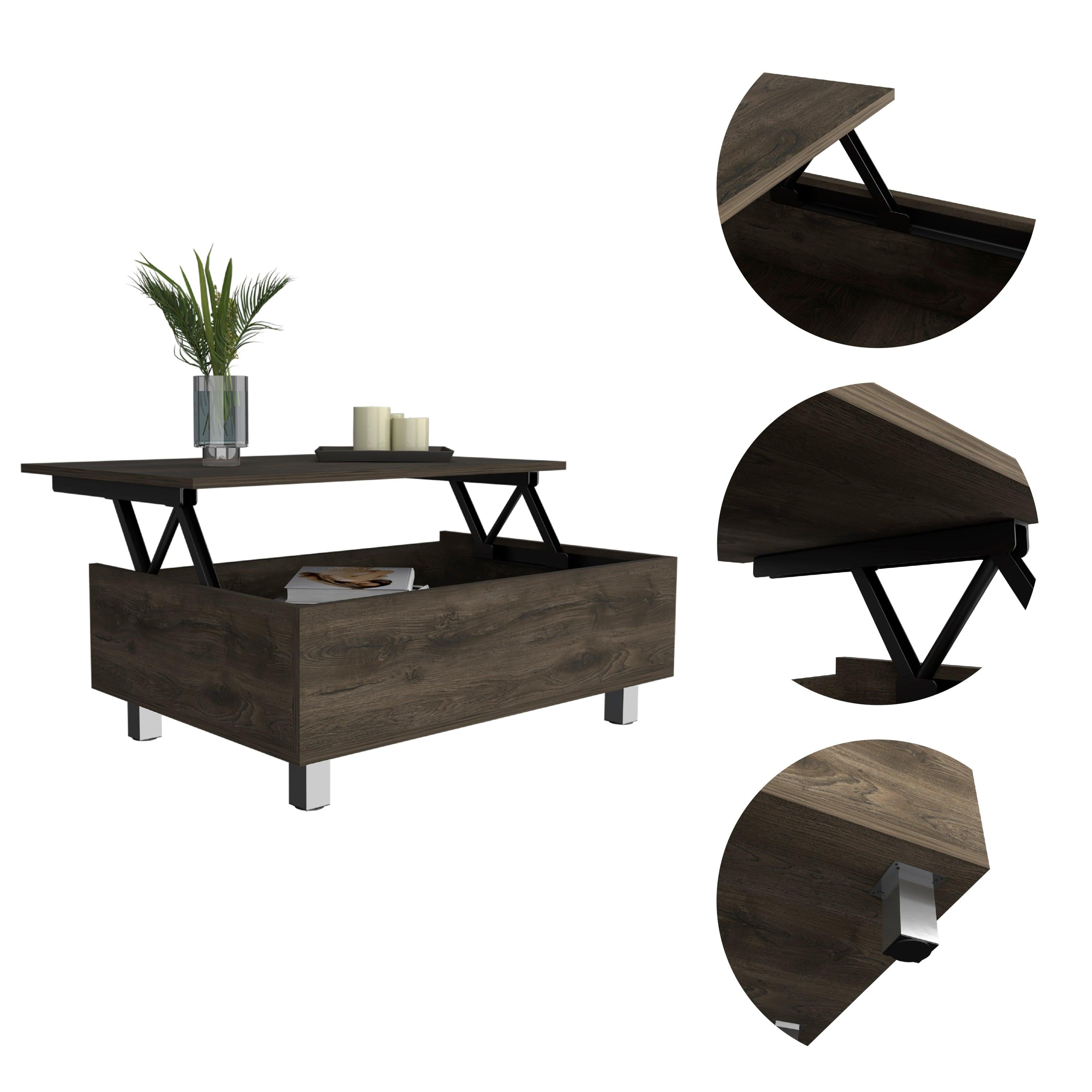 Tilton Rectangle Lift Top  Coffee Table Dark Brown