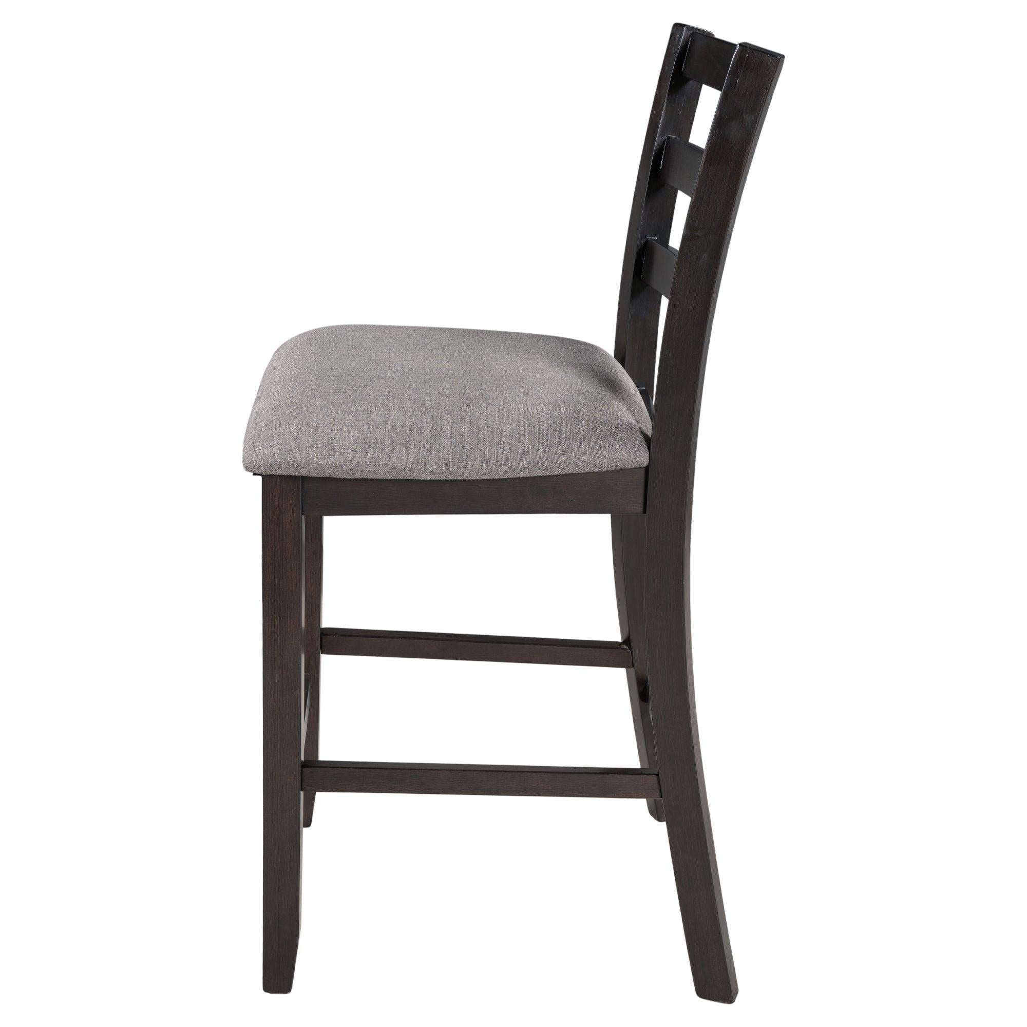 Set of 4 Wooden Counter Height Dining Chair with Padded Chairs, Espresso