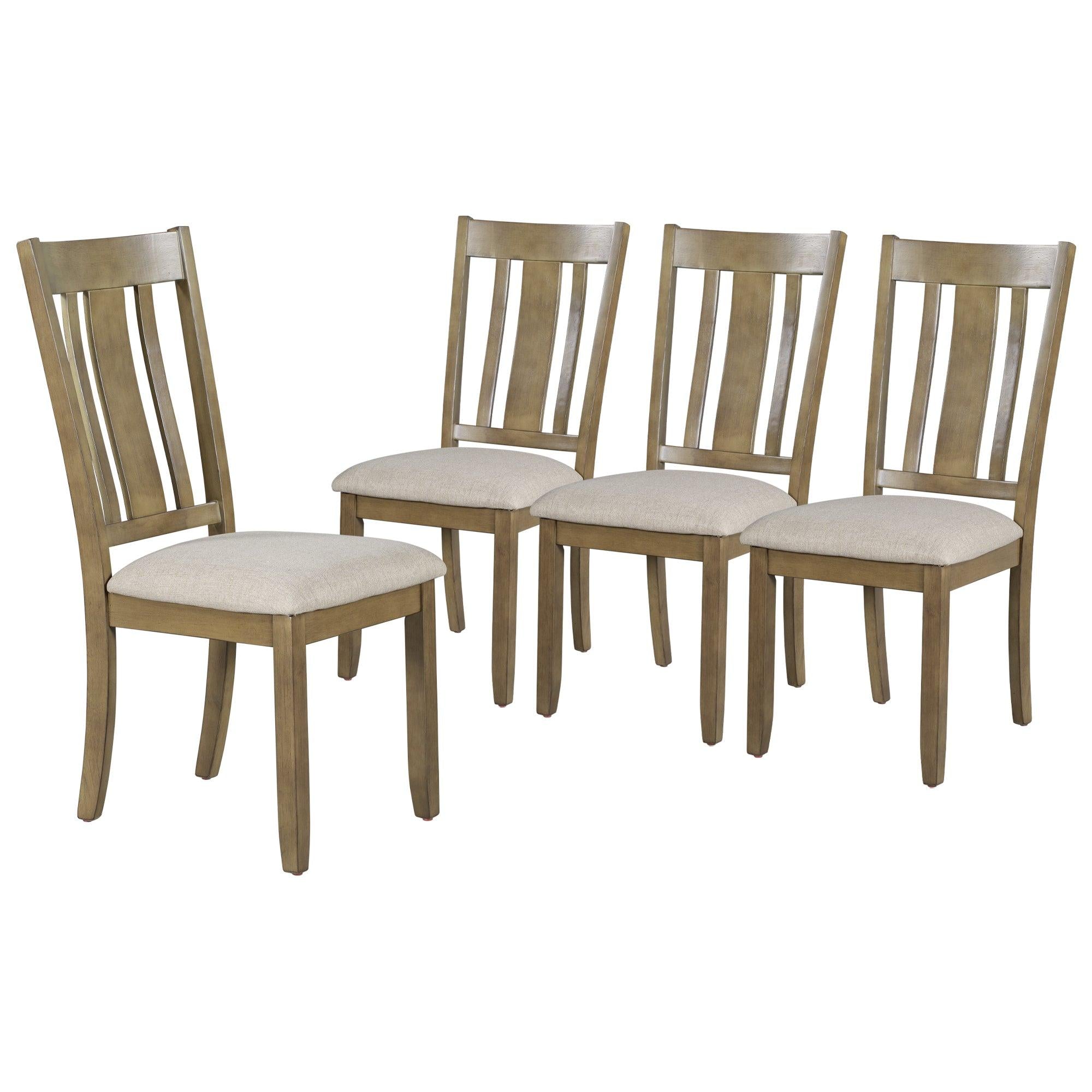 7-Piece Dining Room Set - 72" Industrial Style Rectangular Table with Chain Bracket and 6 Dining Chairs (Natural Walnut)