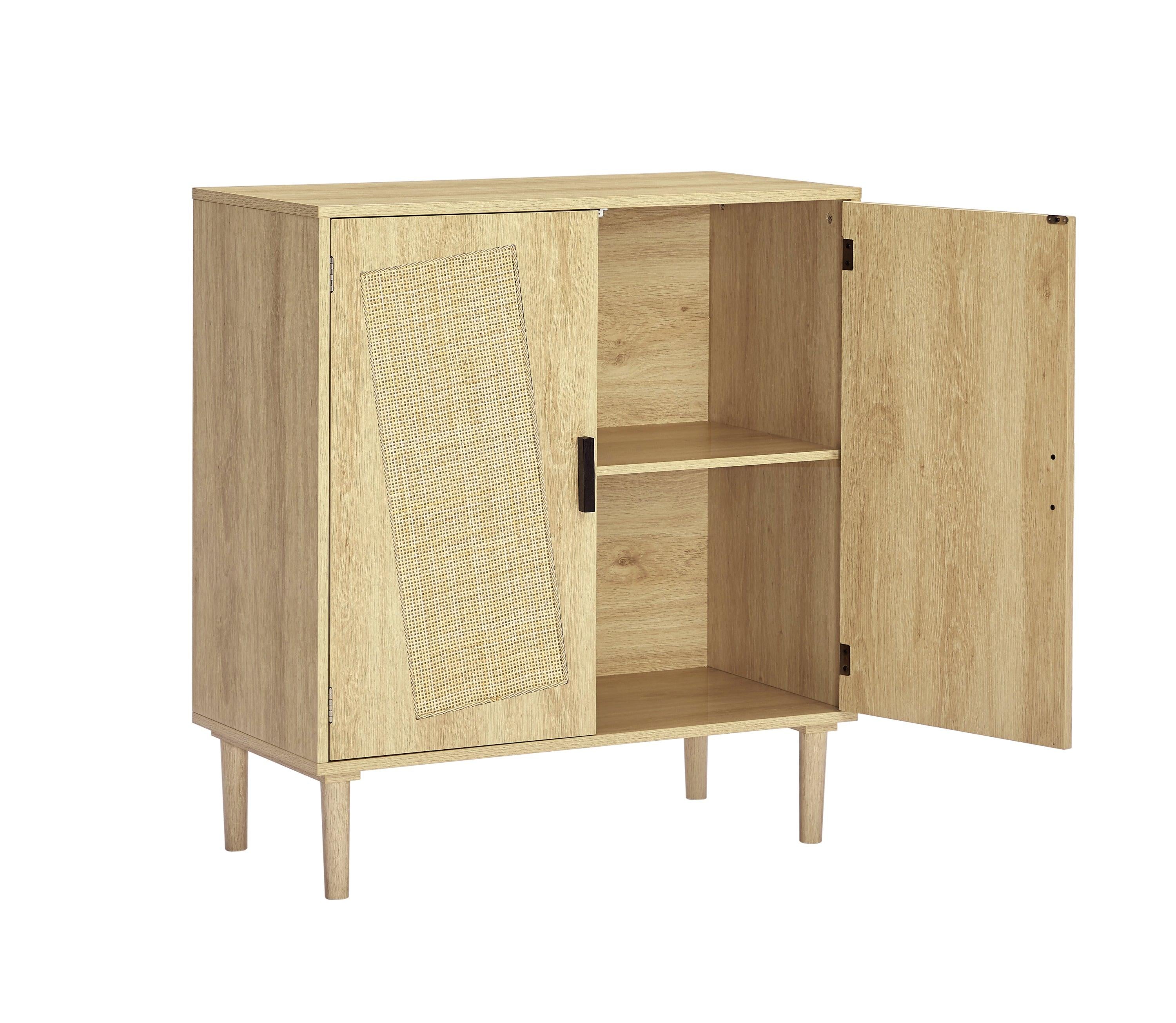 KitchenStorage cabinets with rattan decorative doors, buffets, wine cabinets, dining rooms, hallways, cabinet console tables, （Natural，31.5''LX 15.8''WX 34.6"H）.