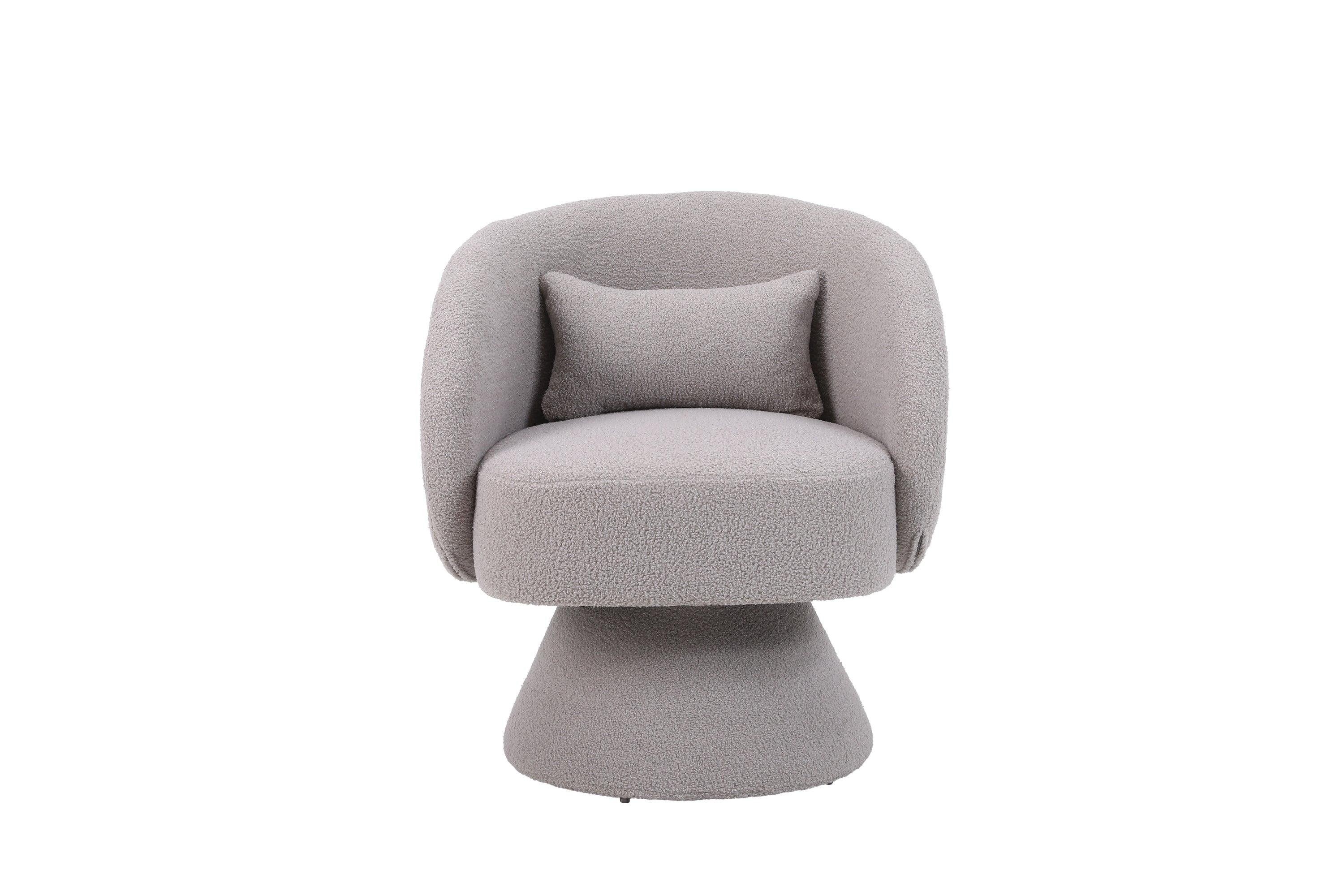 Swivel Accent Chair Armchair, Round Barrel Chair in Fabric for Living Room Bedroom(Grey)