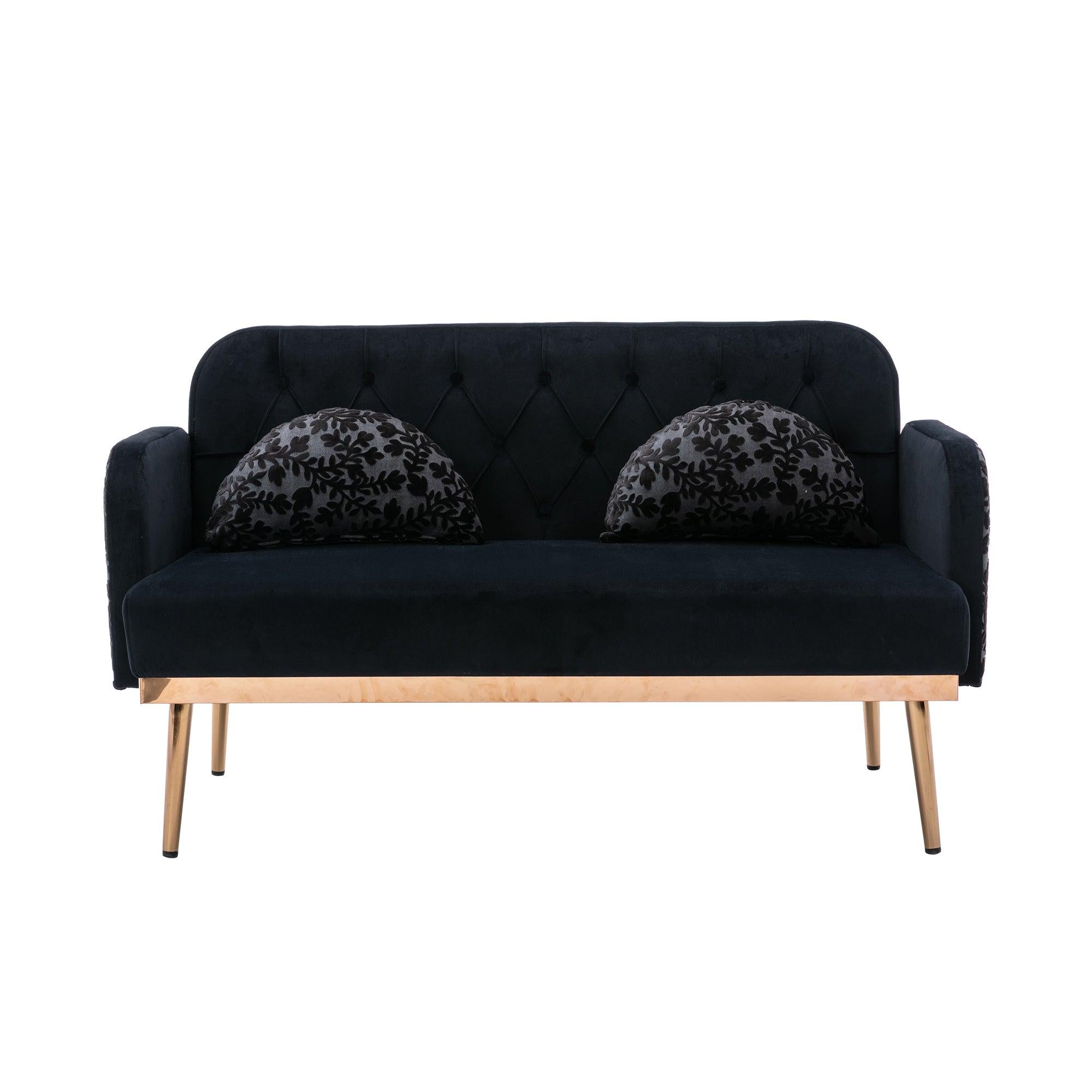 Velvet  Sofa , Accent sofa .loveseat sofa with metal feet