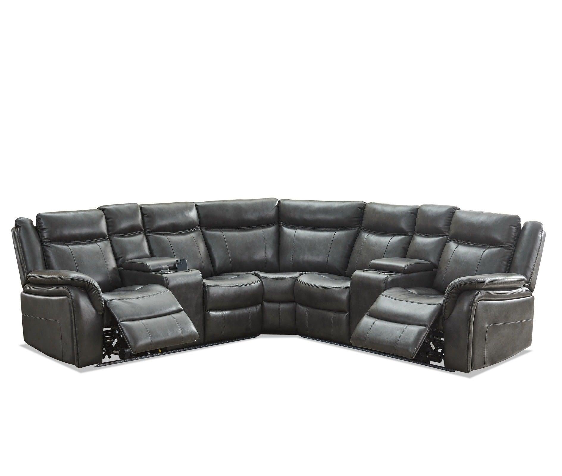 Power reclining Sectional W/LED strip GRAY M02