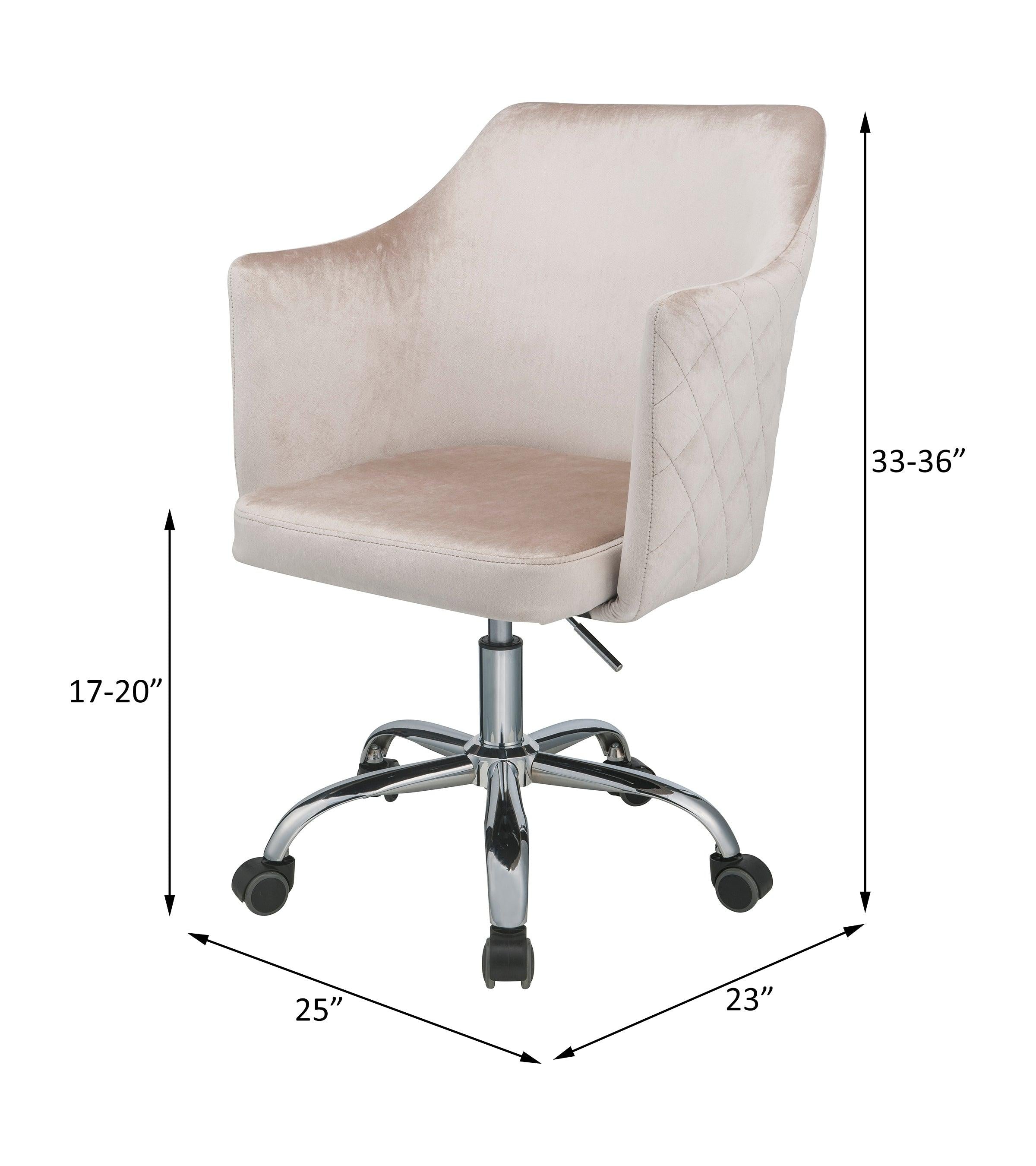 ACME Cosgair Office Chair in Champagne Velvet & Chrome 92506