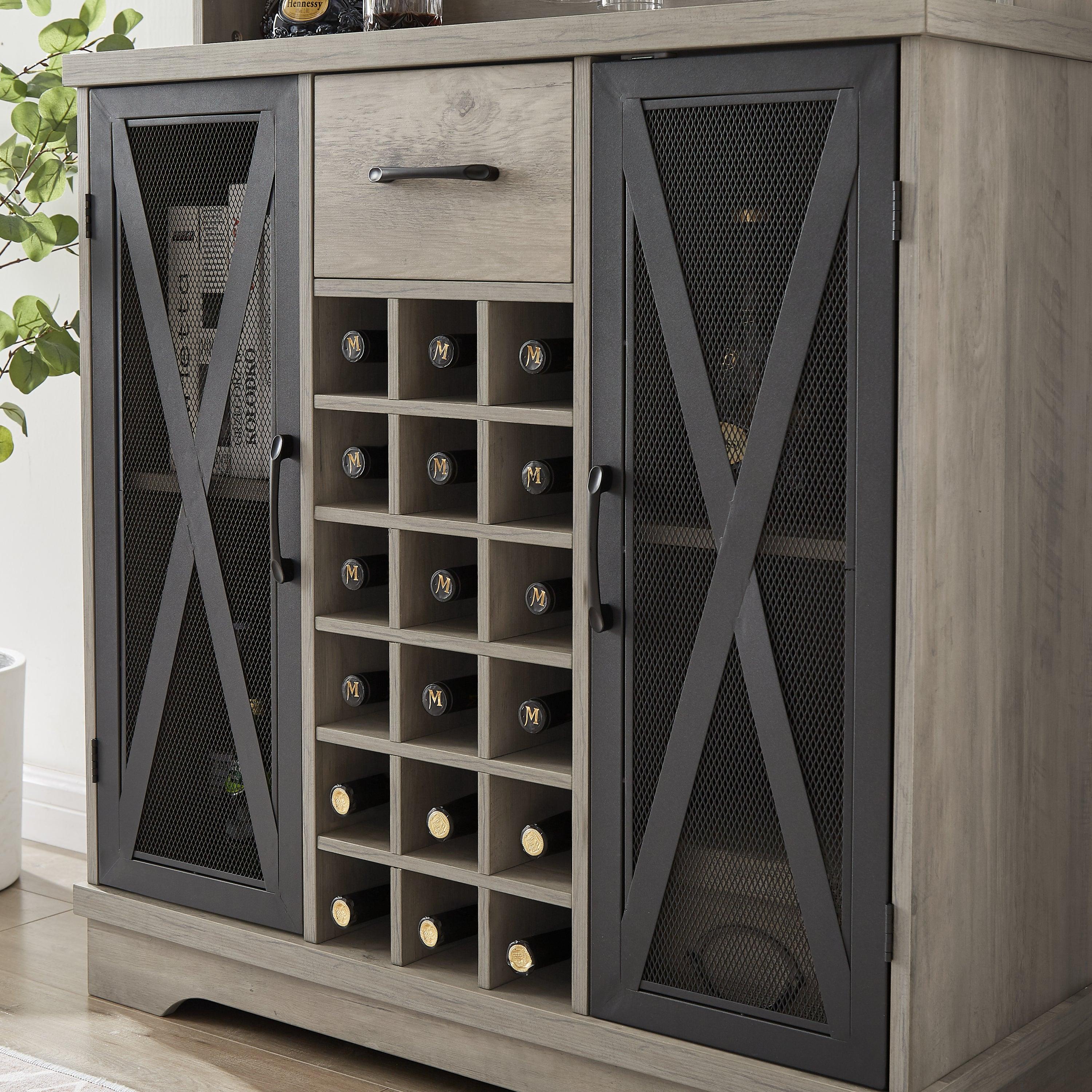 Wine cabinet （Grey，35.41’’W*13.39’’D*47.44’’H）