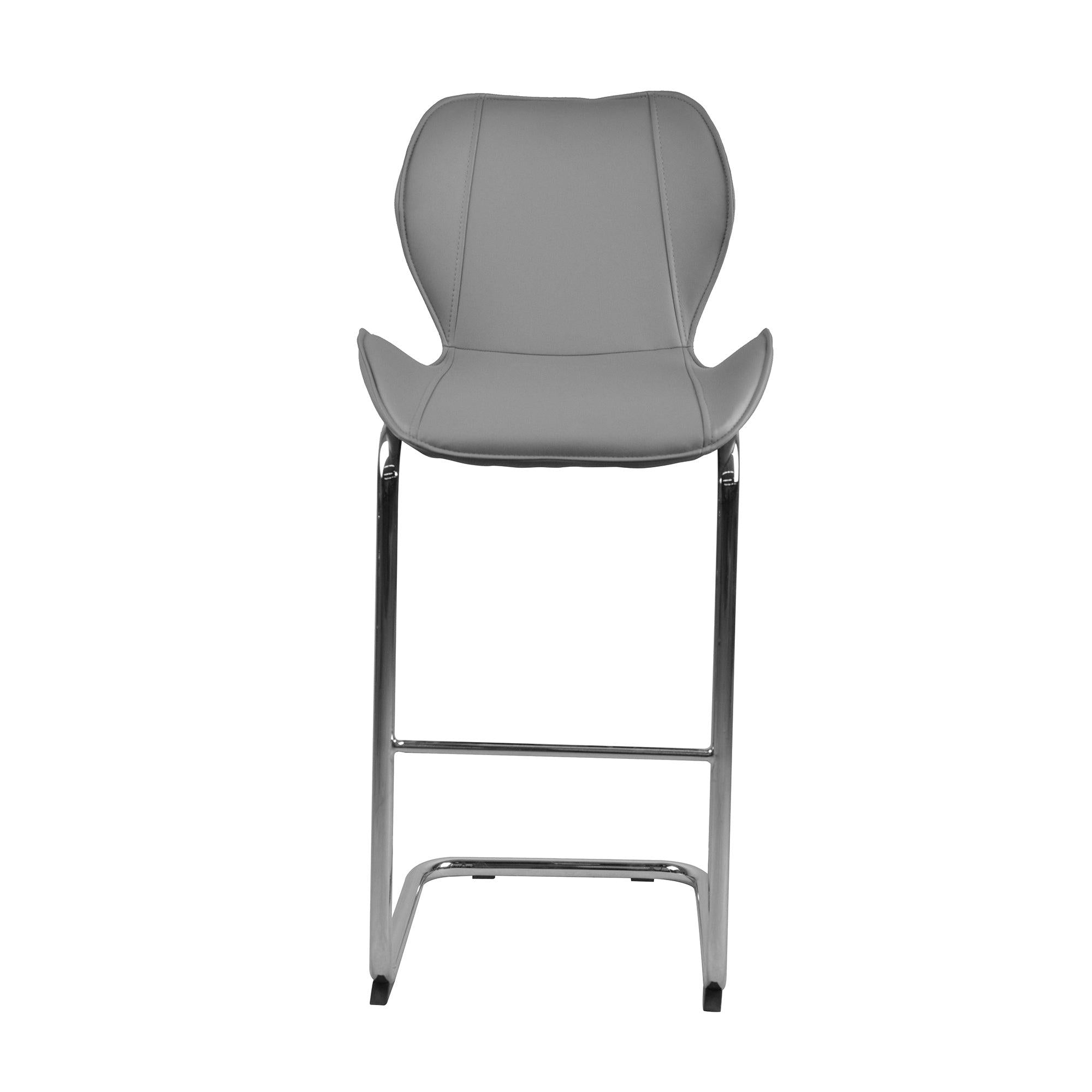 Bar chairModern design for dining and kitchen barstool with metal legs set of 4 (Grey)