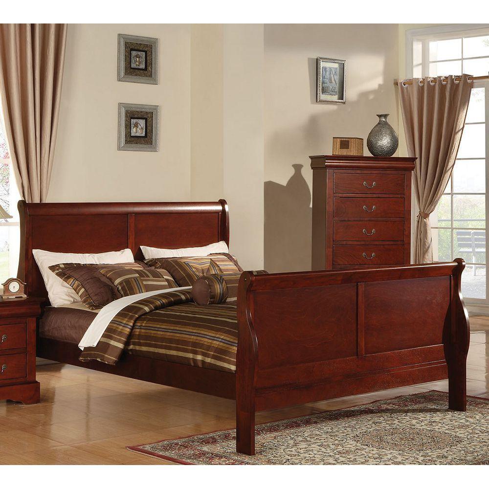 ACME Louis Philippe III Queen Bed in Cherry 19520Q image