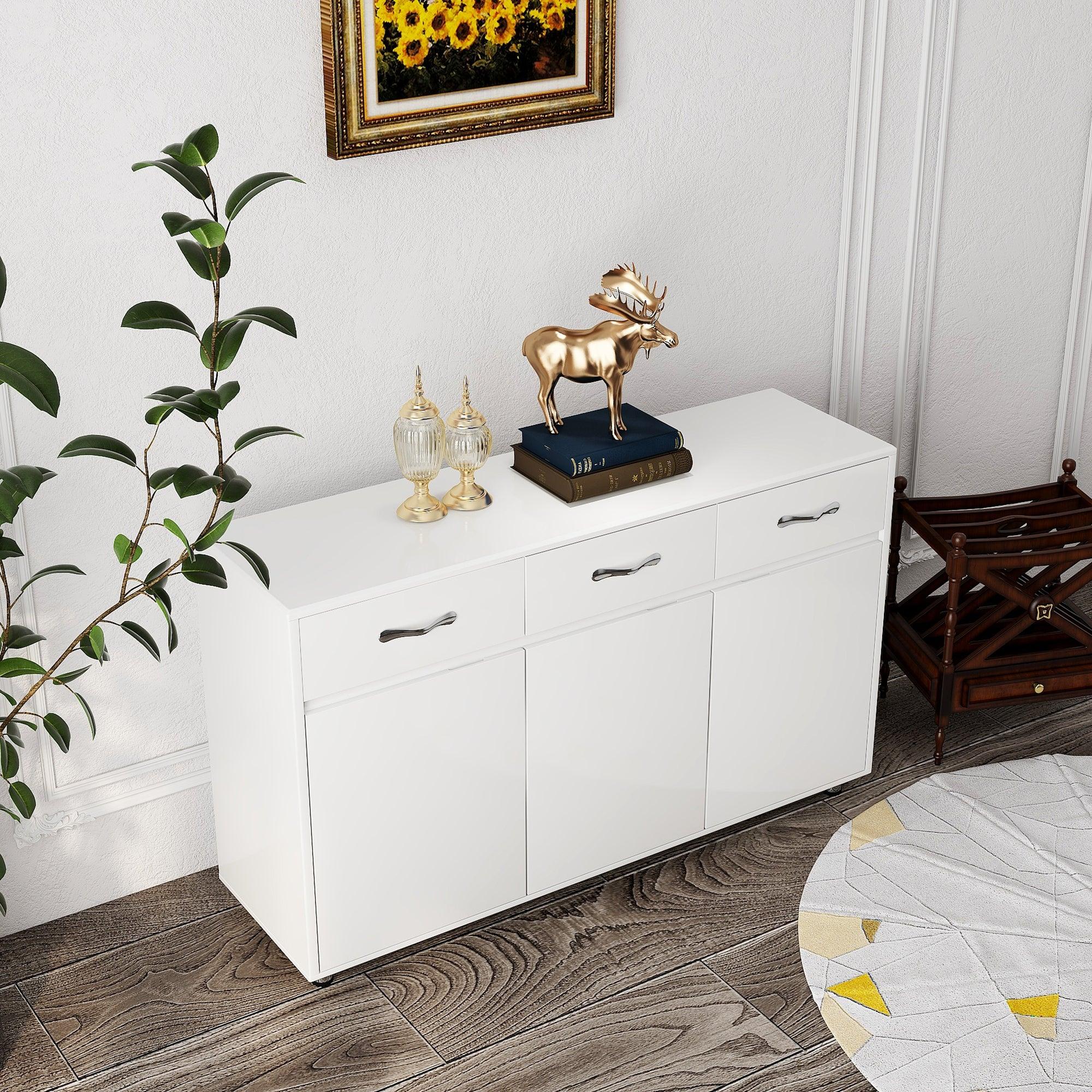 Three Doors Side Table-white