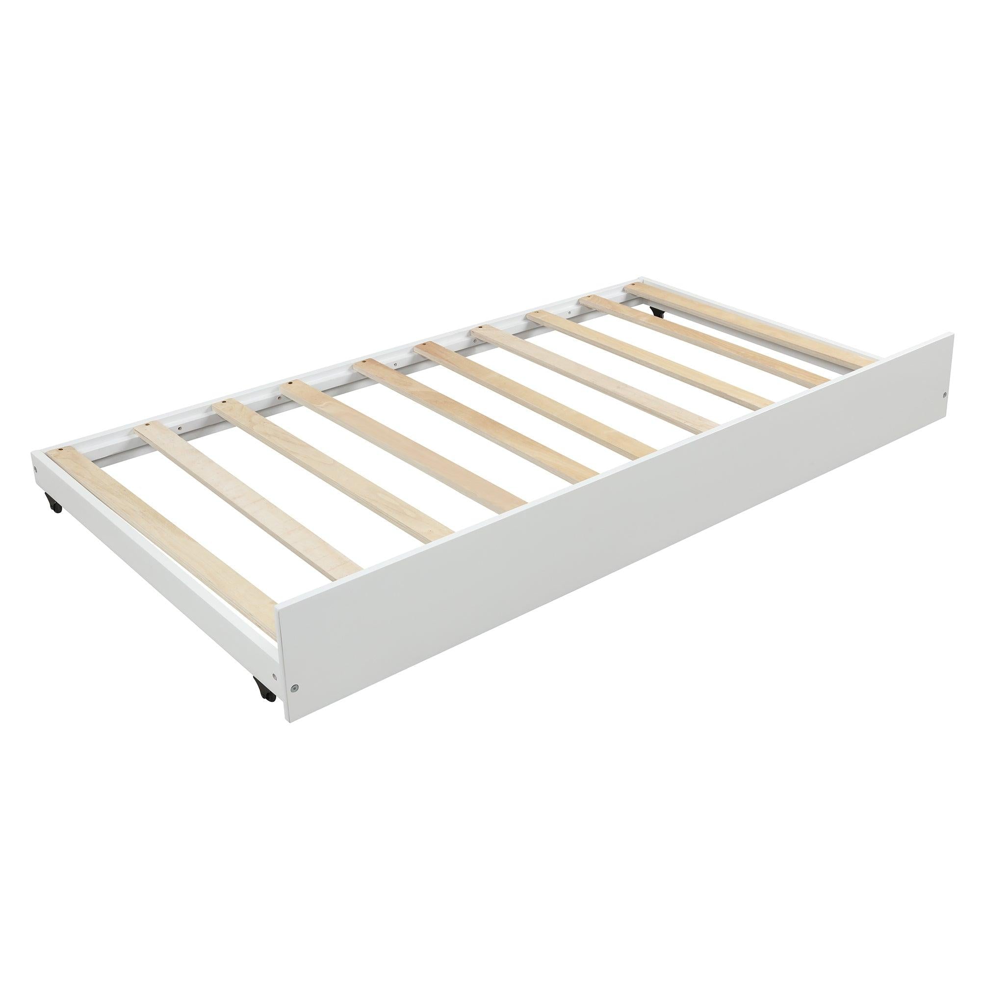 House Bed with Trundle, can be Decorated,White