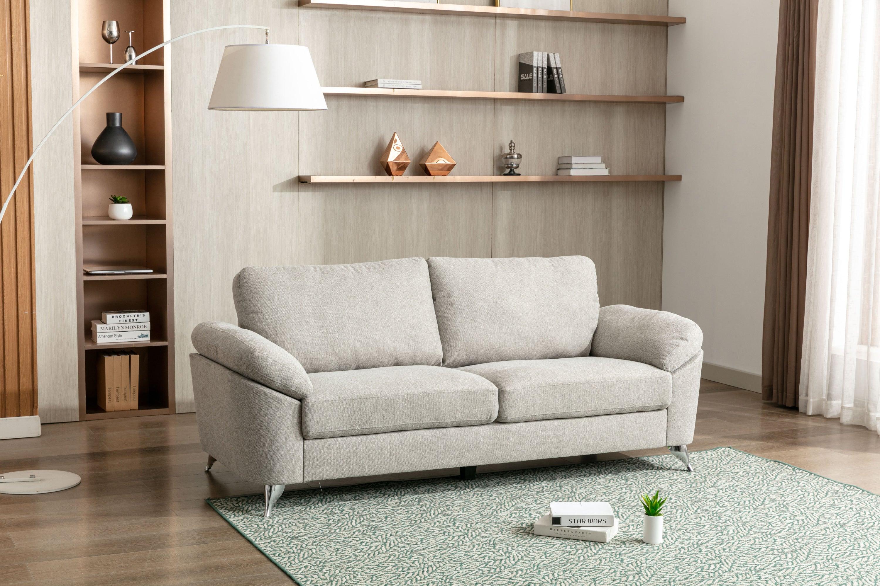 Contemporary Living Room 1pc Gray Color Sofa with Metal Legs Plywood Casual Style Furniture image