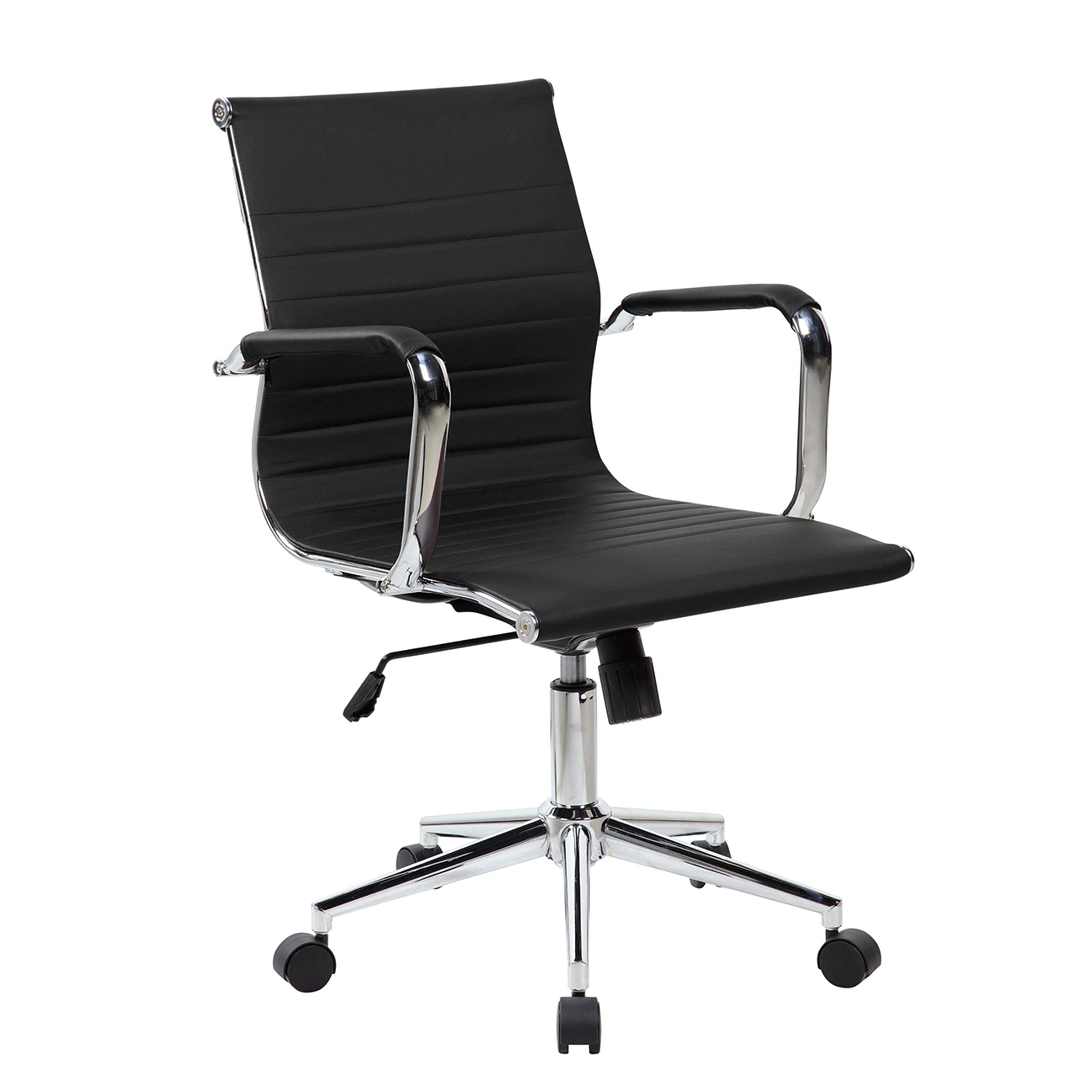 Techni MobiliModern Medium Back Executive Office Chair, Black