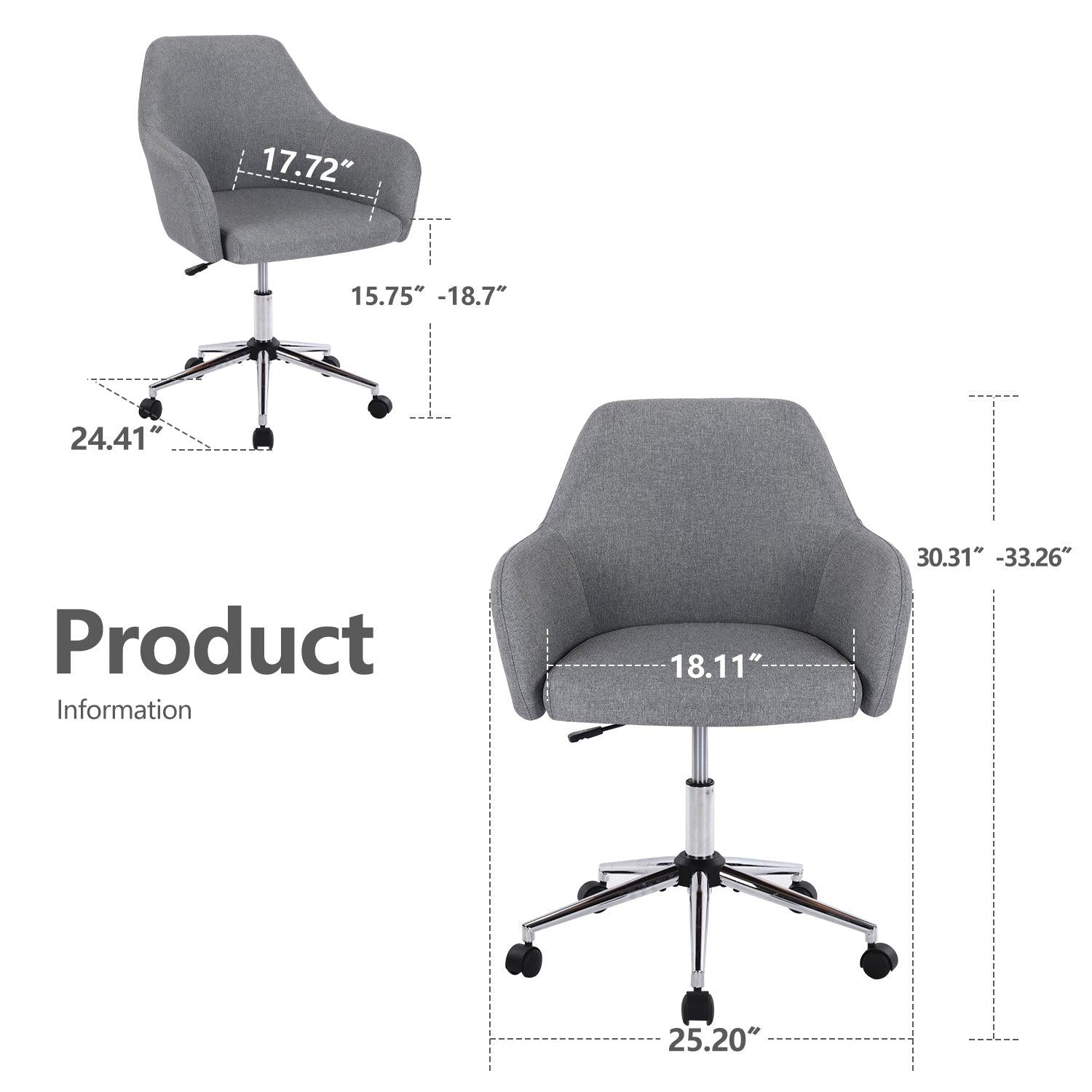 Home Office Chair , Swivel Adjustable Task Chair Executive Accent Chair with Soft Seat